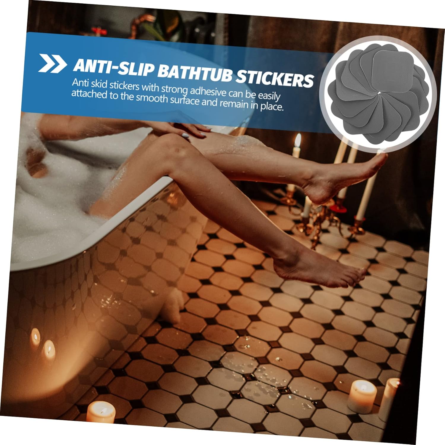TINEASUR Non-Slip Bath Stickers for Tub and Shower