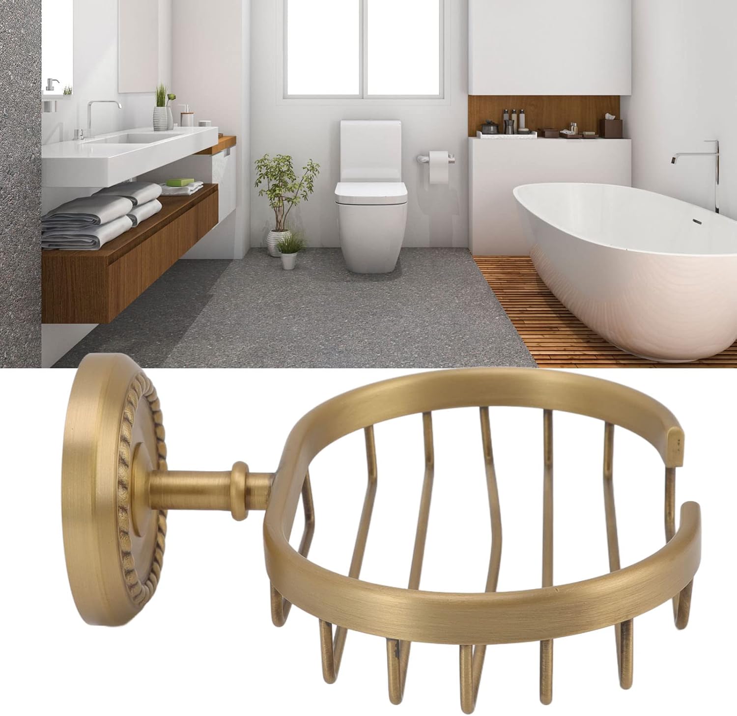 Fafeicy Soap Basket with Twisted Pattern Copper Stainless Steel Holder