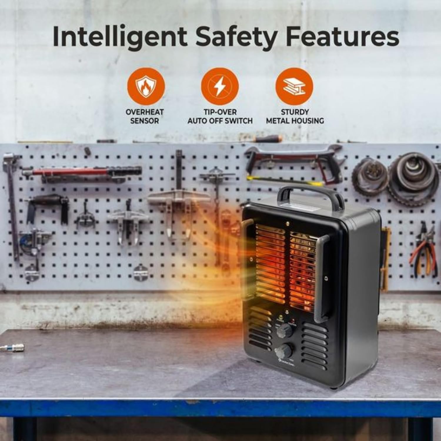 Comfort Zone 1500W Electric Space Heater with Safety Features