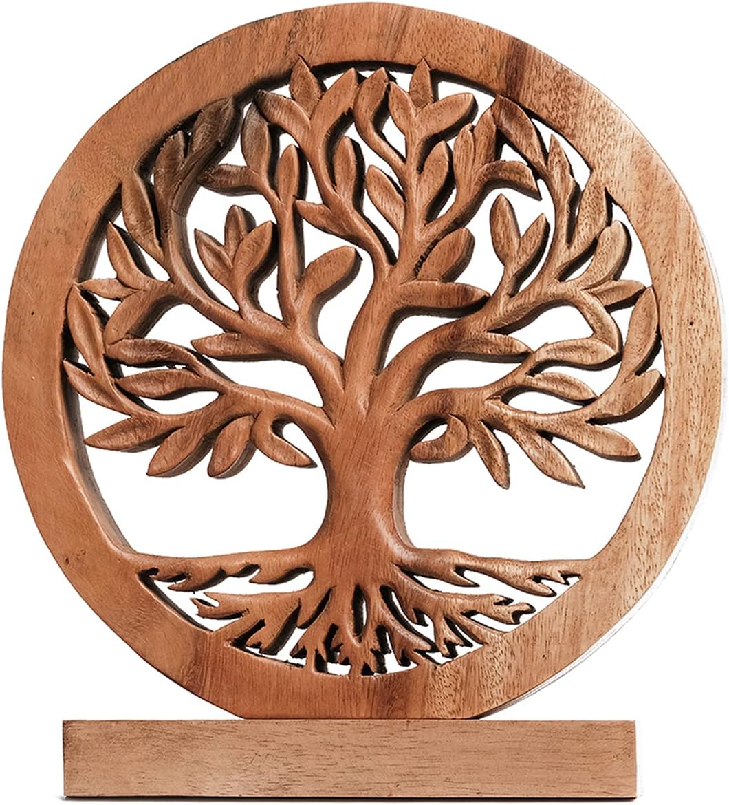Decozen Solid Wood Tree of Life Sculpture - Home Decor