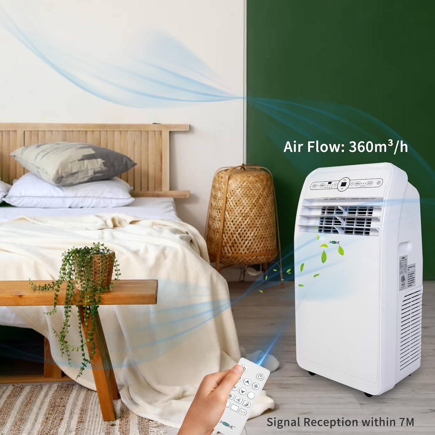 Uhome 12000 BTU Portable AC Heater Combo Unit with Window Kit White