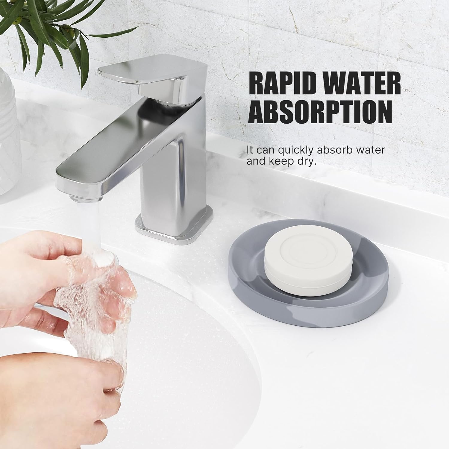 Slow Slog Diatomite Soap Dish Holder Gray 1