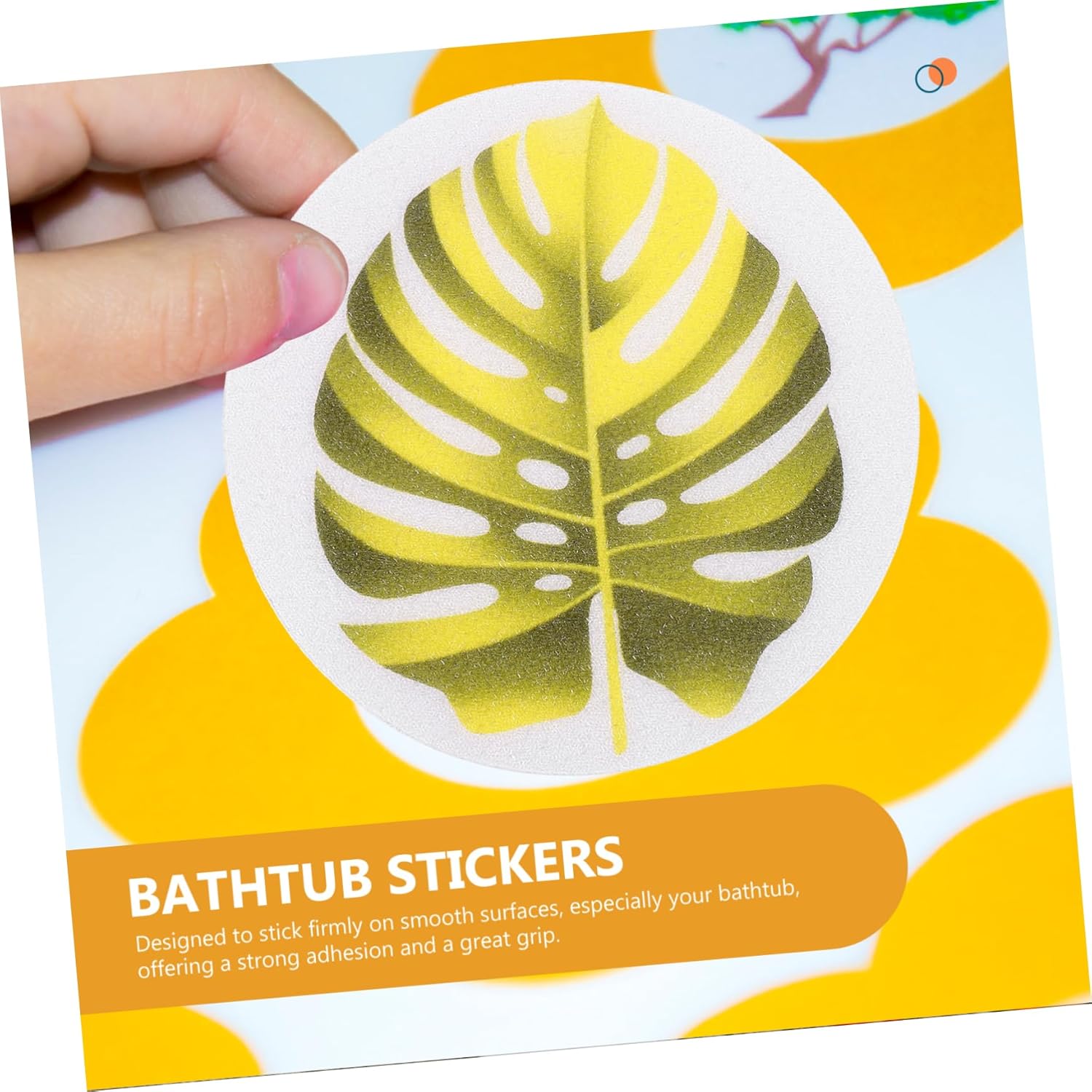 LAPYAPPE 1set Leaf Design Bathtub Stickers