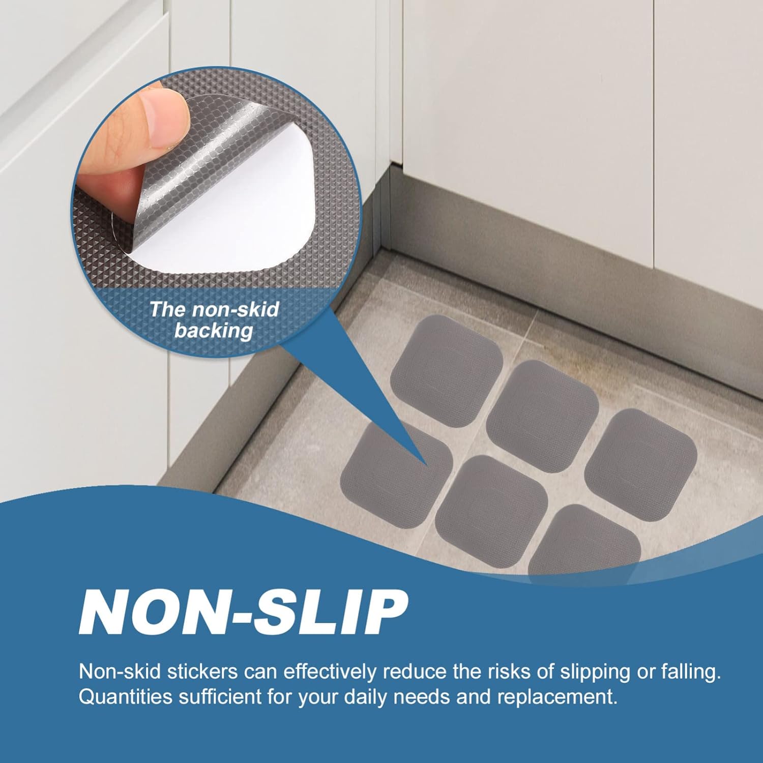 Tofficu Non-Slip Bath Stickers 20 Sheets PEVA Floor Adhesive