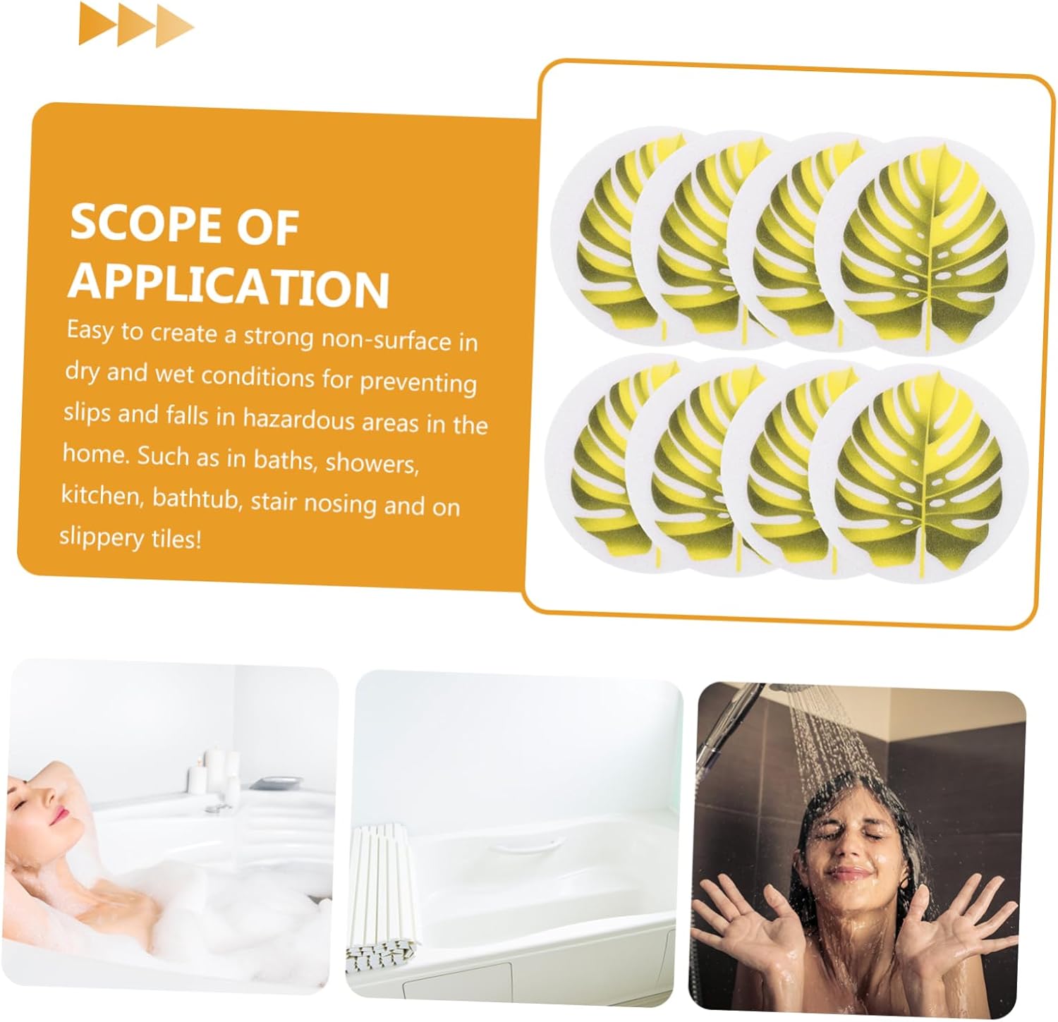 PAMINGONO Leaf Shape Bathtub Stickers Anti-Slip Safety Decor
