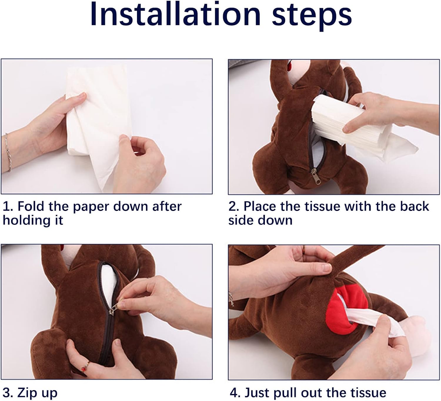 Cute Plush Monkey Tissue Dispenser for Car and Home