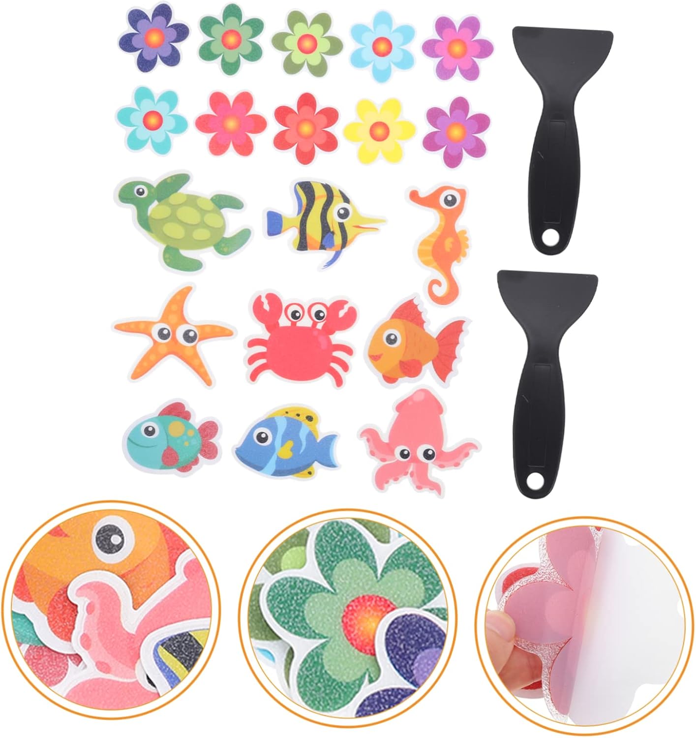 LIFKOME Non-Slip Bathtub Stickers with Animal Designs