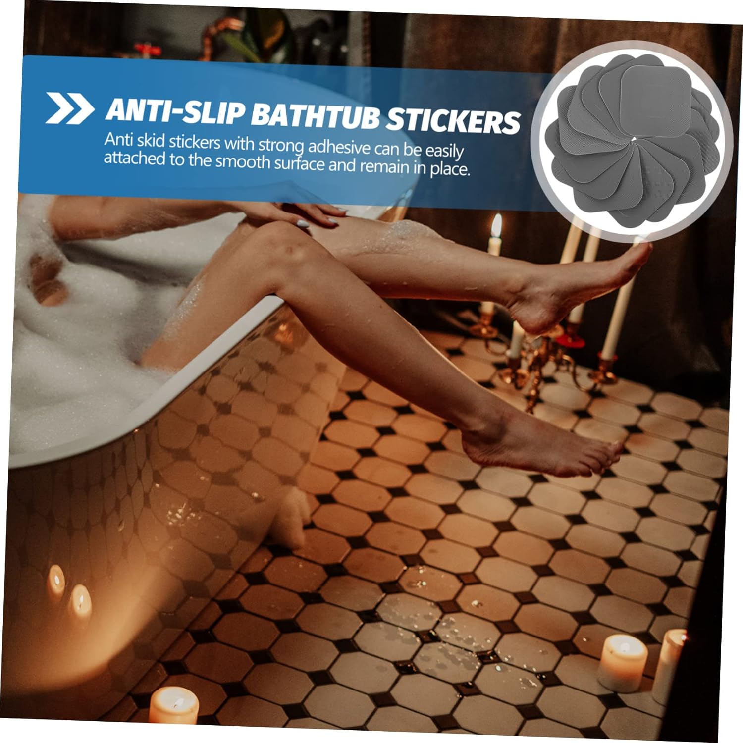 Holibanna 20 Sheet Non-Slip Bathroom Stickers