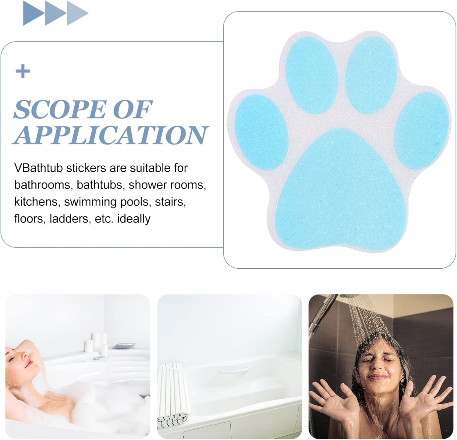 Hemoton Paw Bath Sticker 10pcs Non-Slip Decals