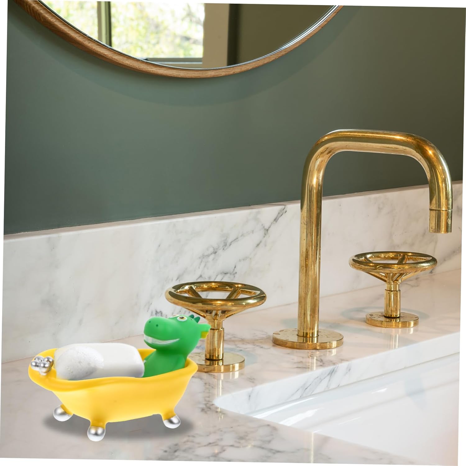 Adorable Dinosaur Soap Drain Container for Kids 1