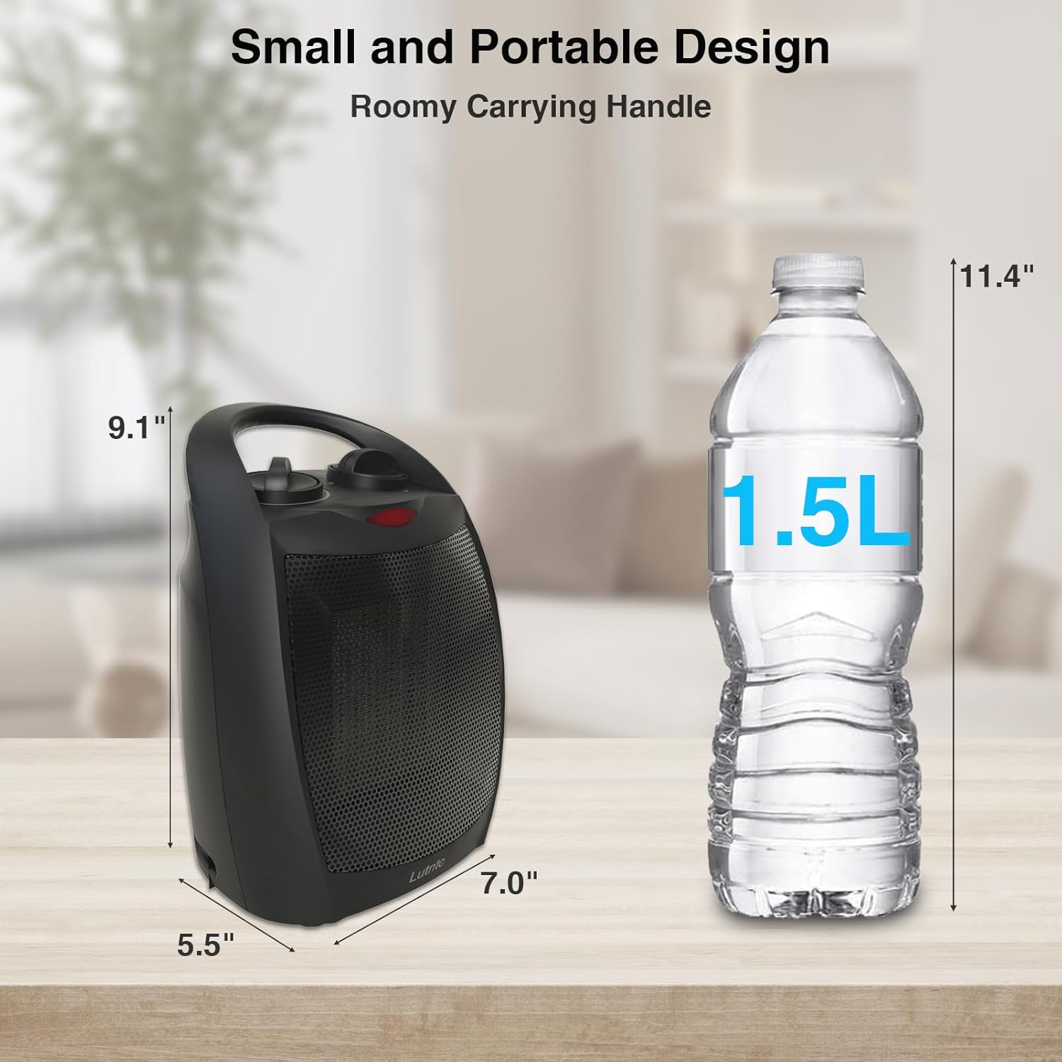 Lutntc 1500W Portable Space Heater - Quiet Safe