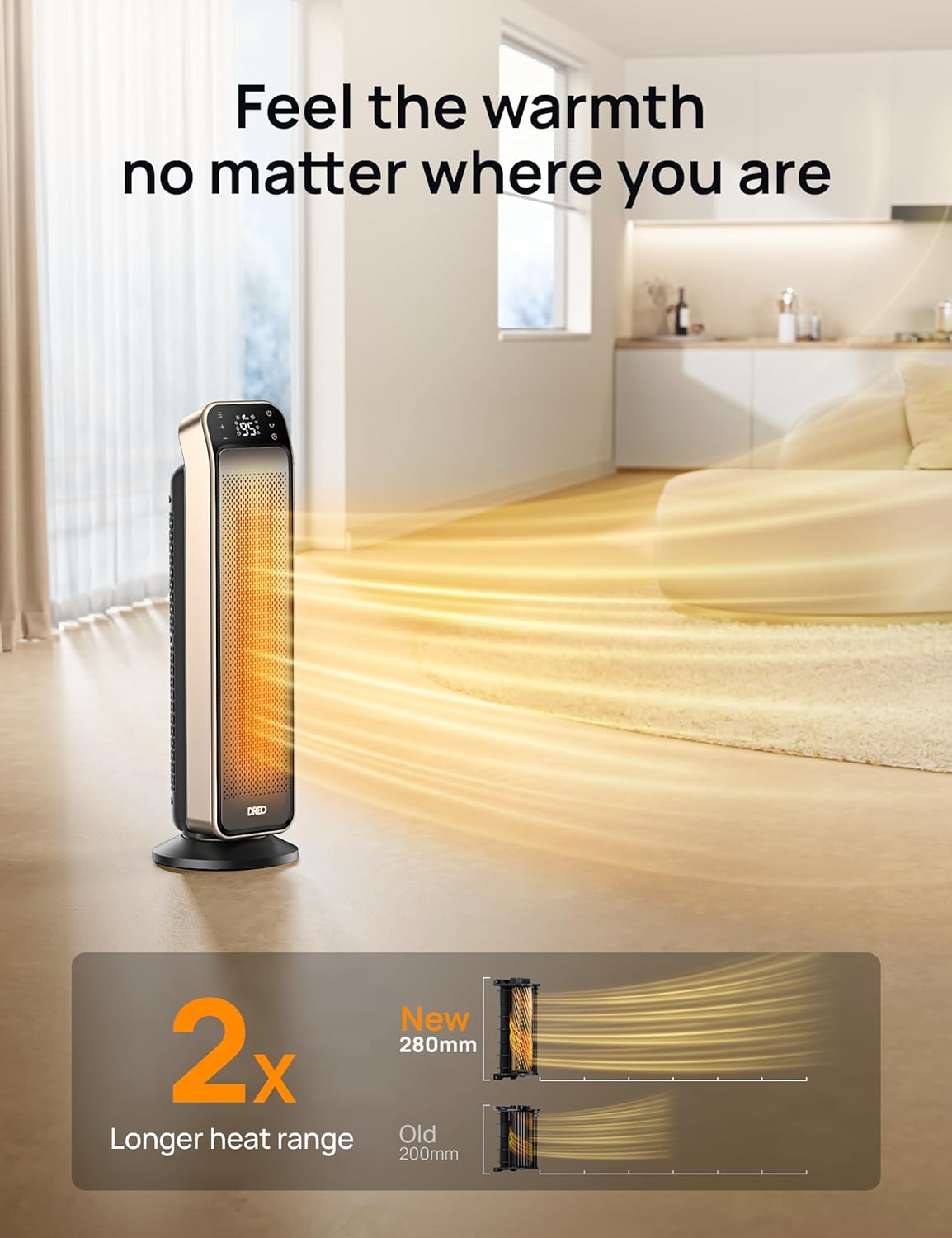Dreo Space Heater for Large Rooms and Quiet Warmth