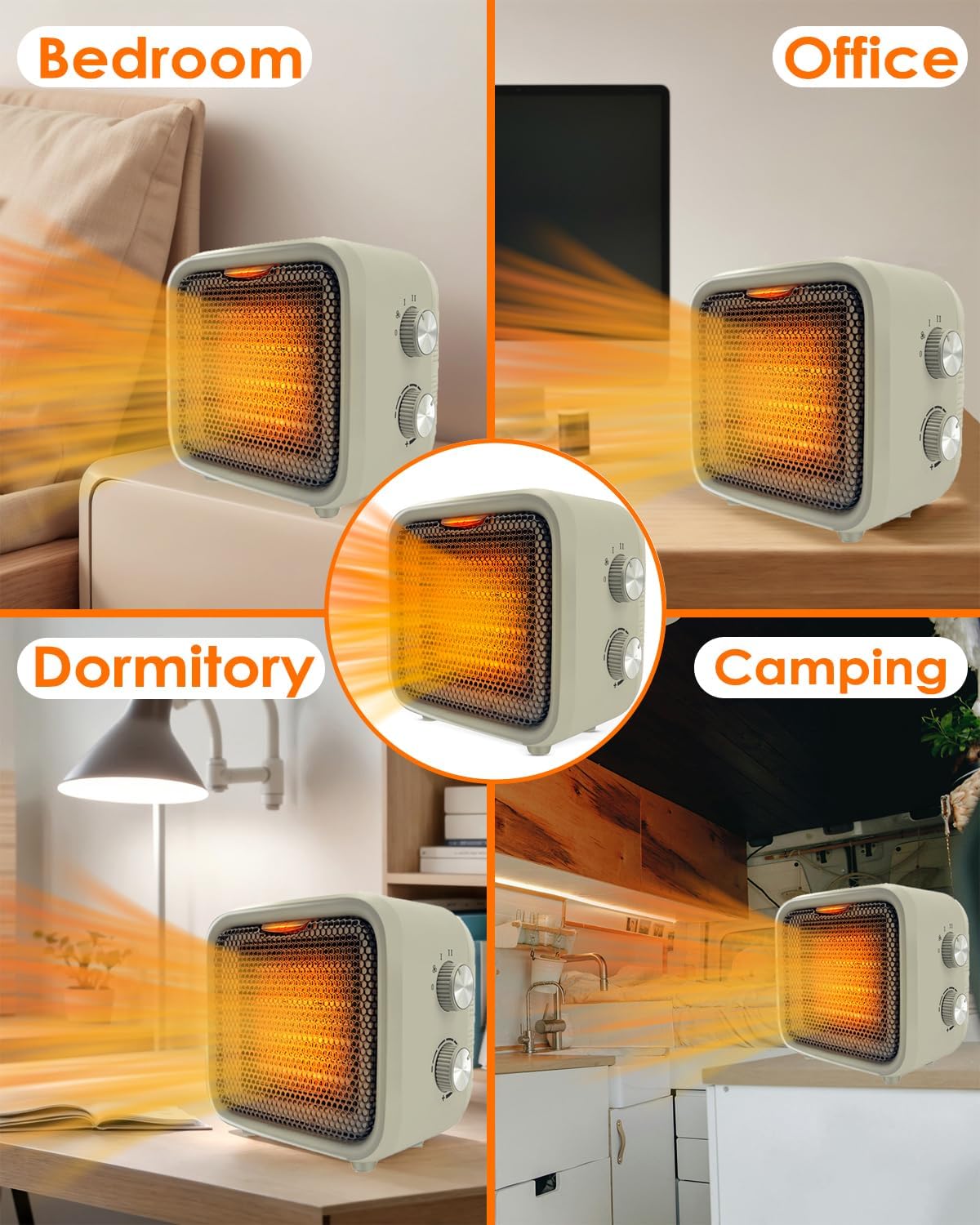 Csakri 1500W Ceramic Space Heater with Thermostat and Cool Fan Mode