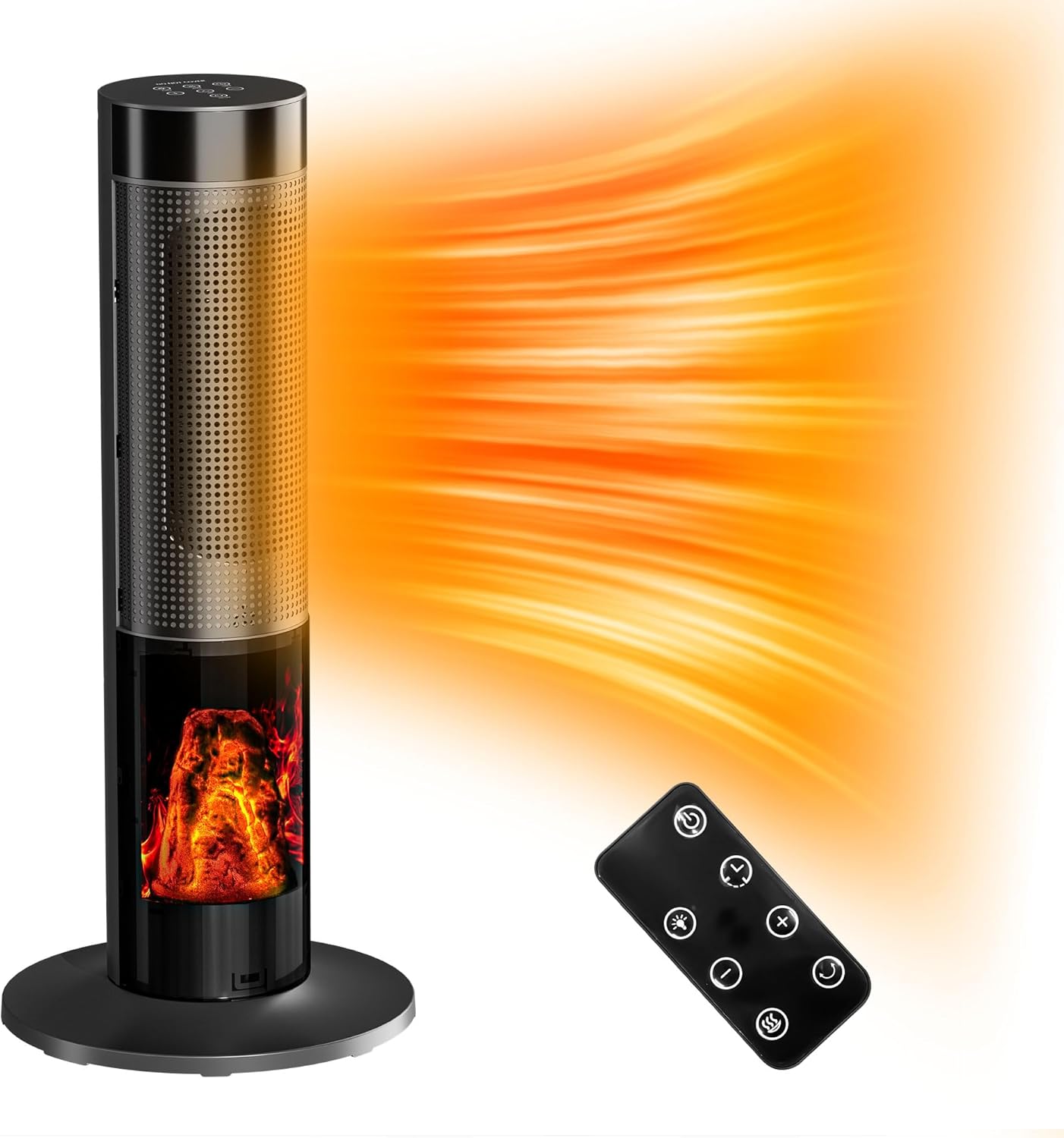 Fierscial 1500W Electric Fireplace Heater with ECO Mode and 3D Flame