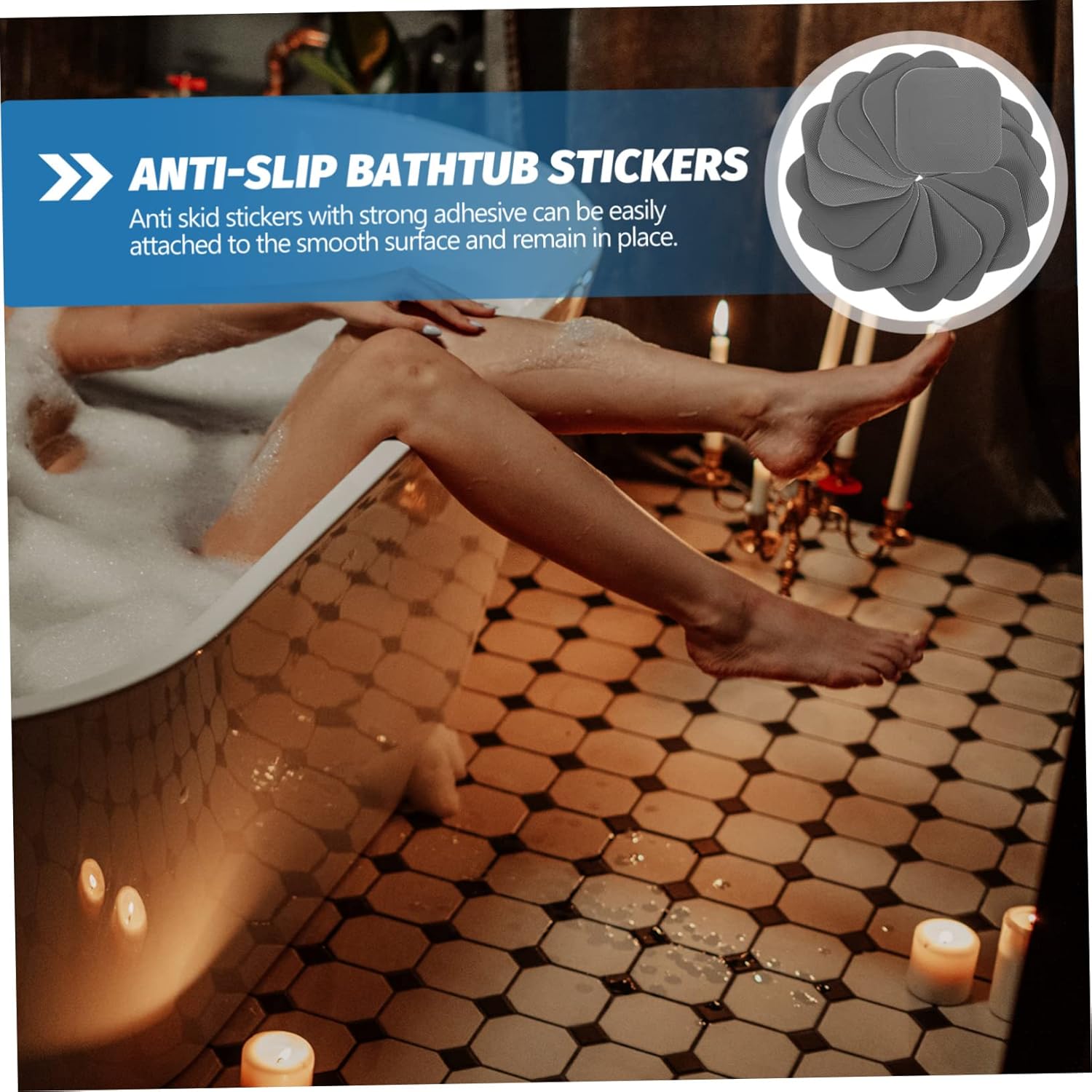 TOPPERFUN 20Sheets Peva Non-Slip Bathtub Stickers
