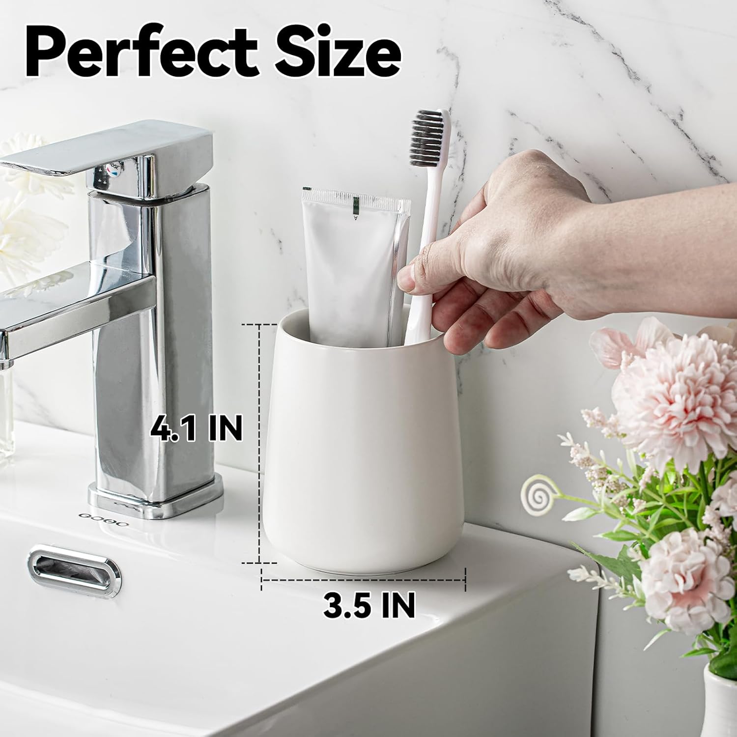 Ceramic Toothbrush Holder with Modern Design