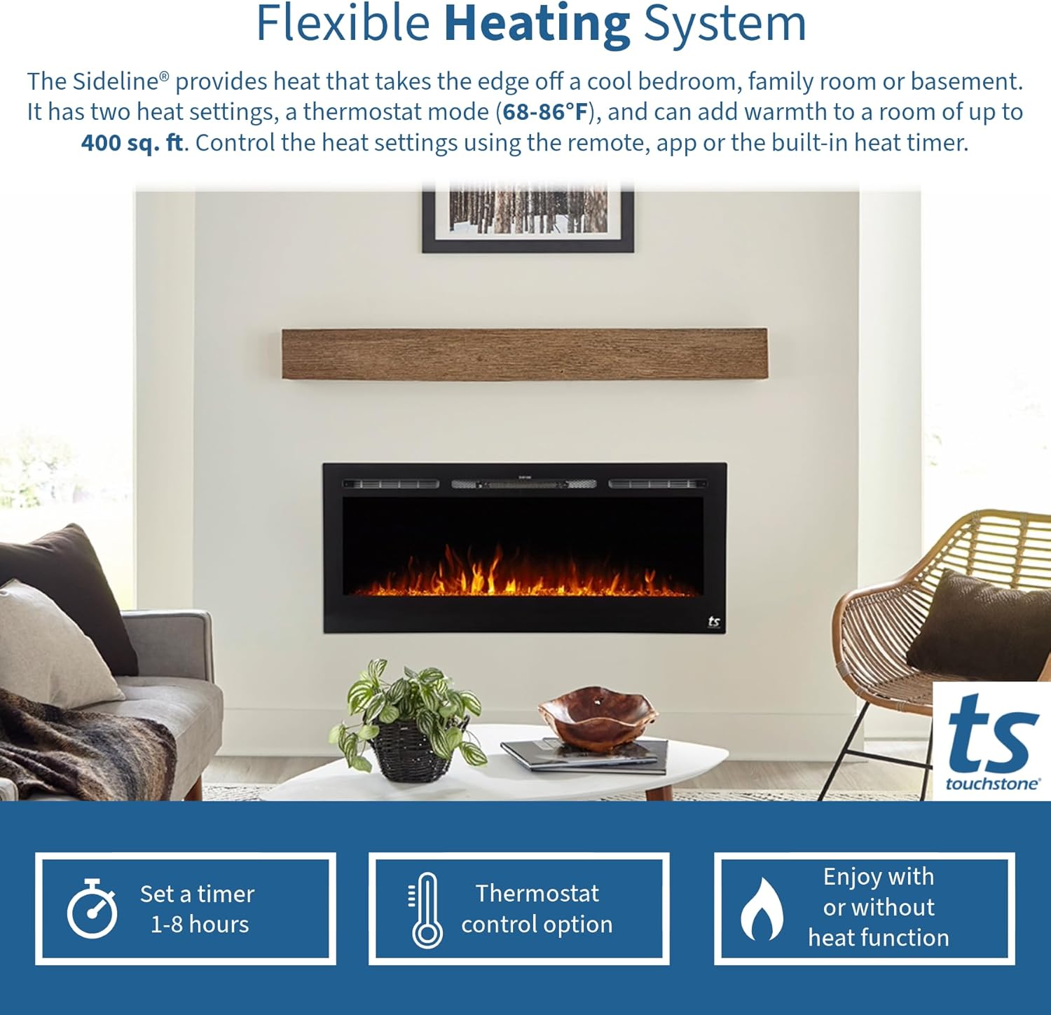 Touchstone Forte 40 Electric Fireplace - Black 1