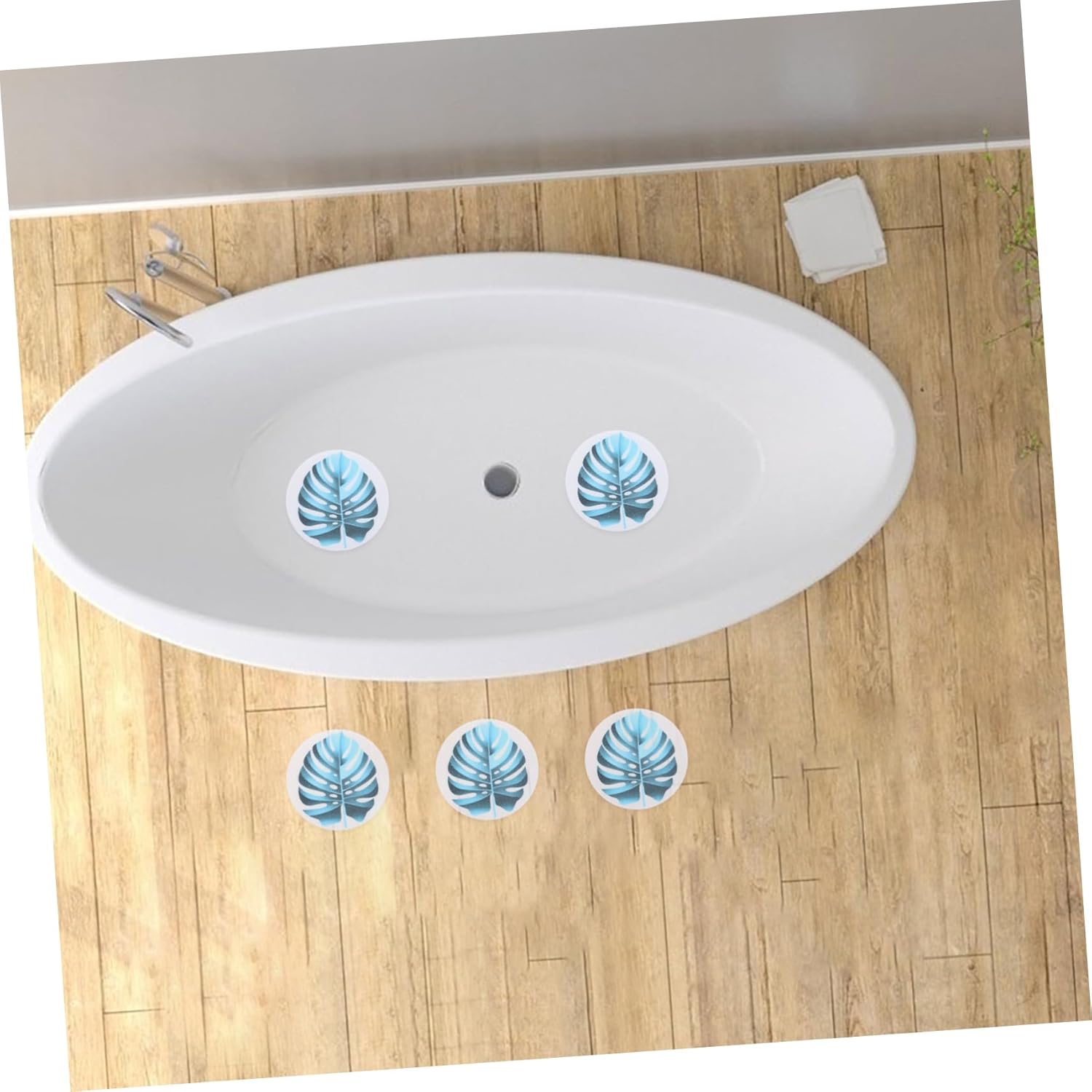HEALLILY Anti-Slip Bathtub Decals with Leaf Design