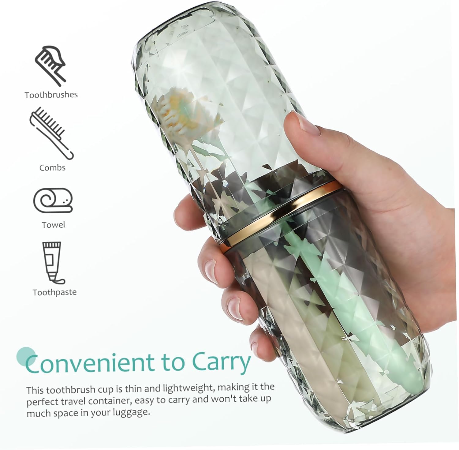 GALPADA Travel Toothbrush Holder and Mouthwash Tumbler Set