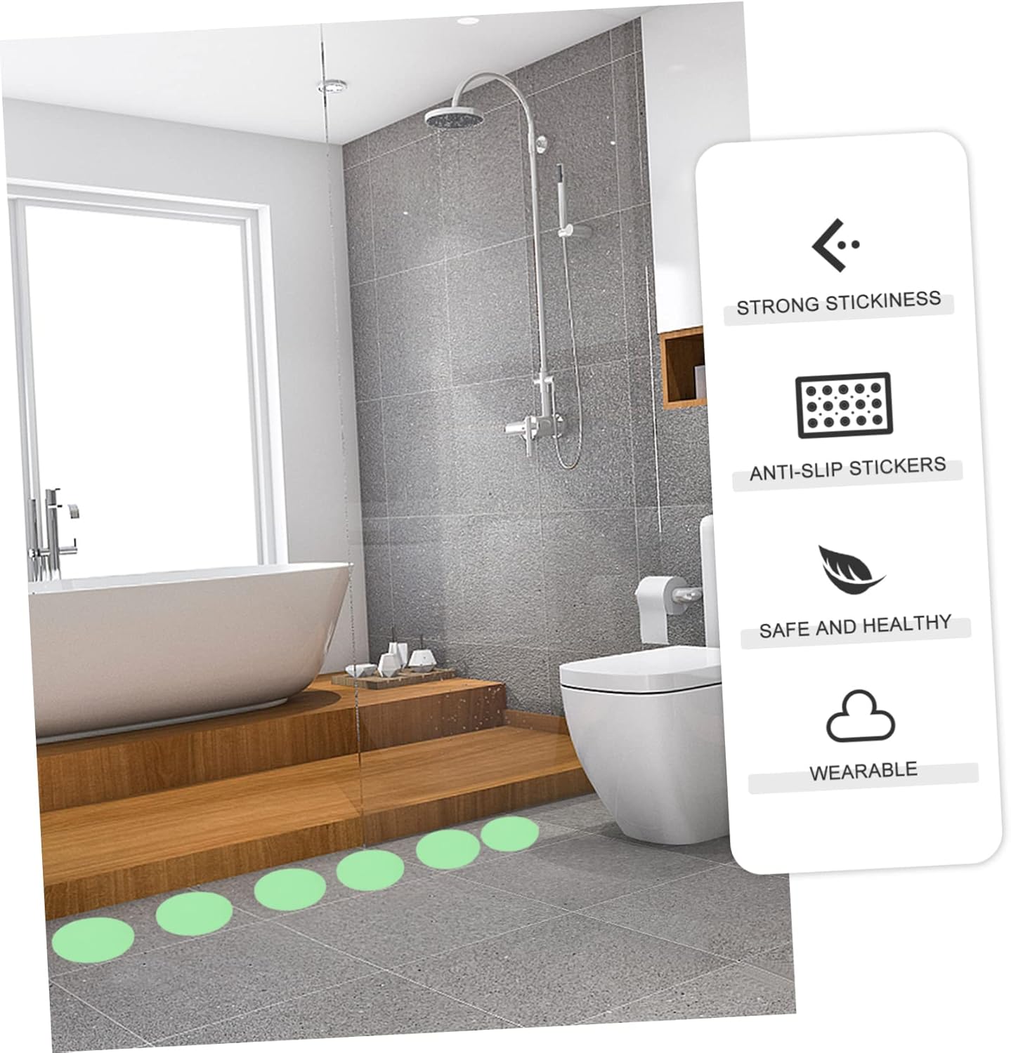 DECHOUS 20Pcs Luminous Bathtub Non-Slip Stickers