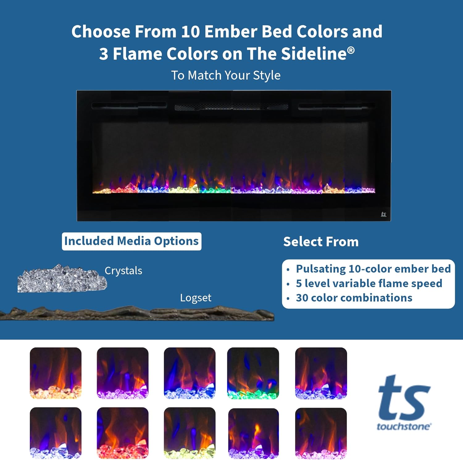 Touchstone Forte 40 Electric Fireplace - Black 1