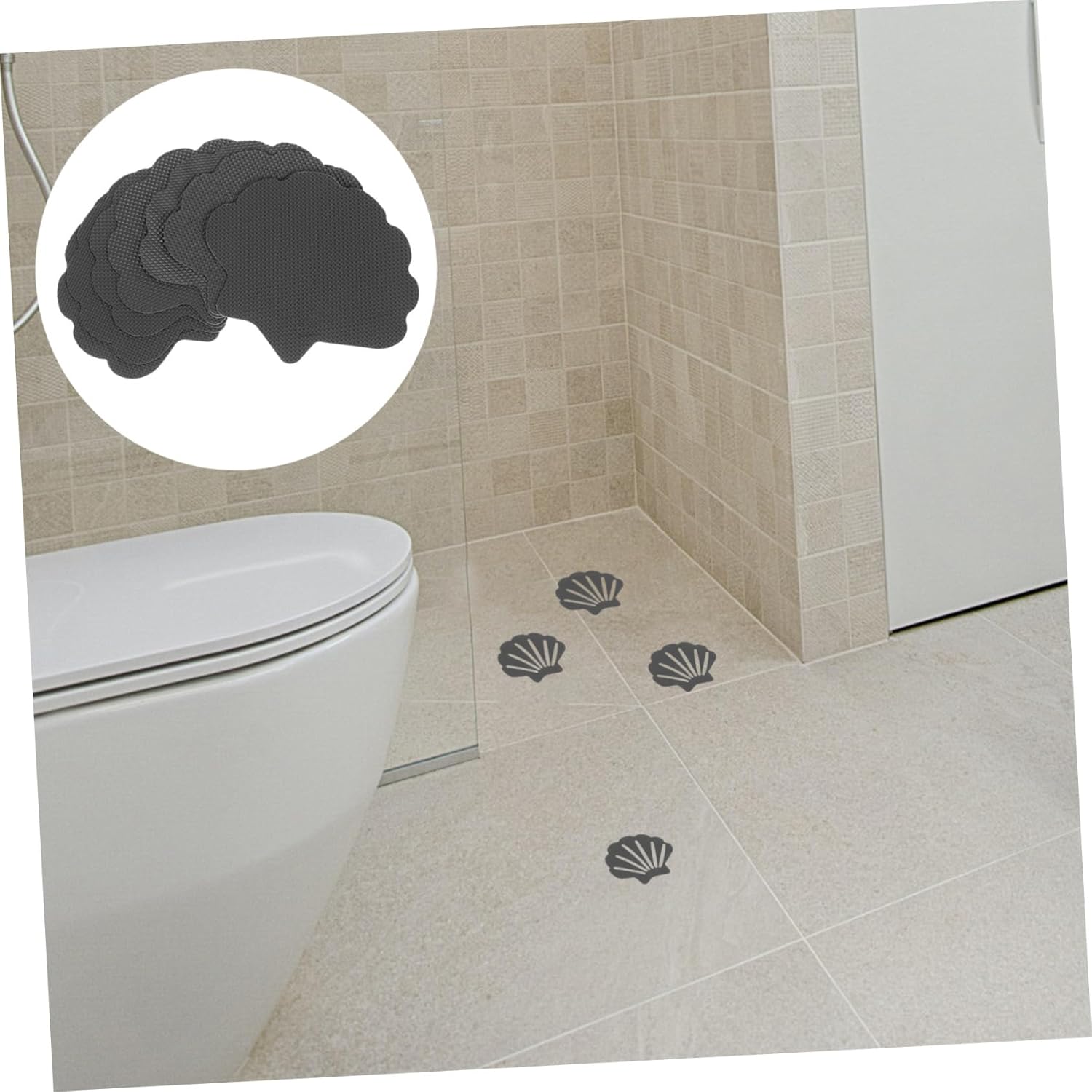 Yardenfun 30Pcs Shell Shaped Non-Slip Bathroom Skid Stickers