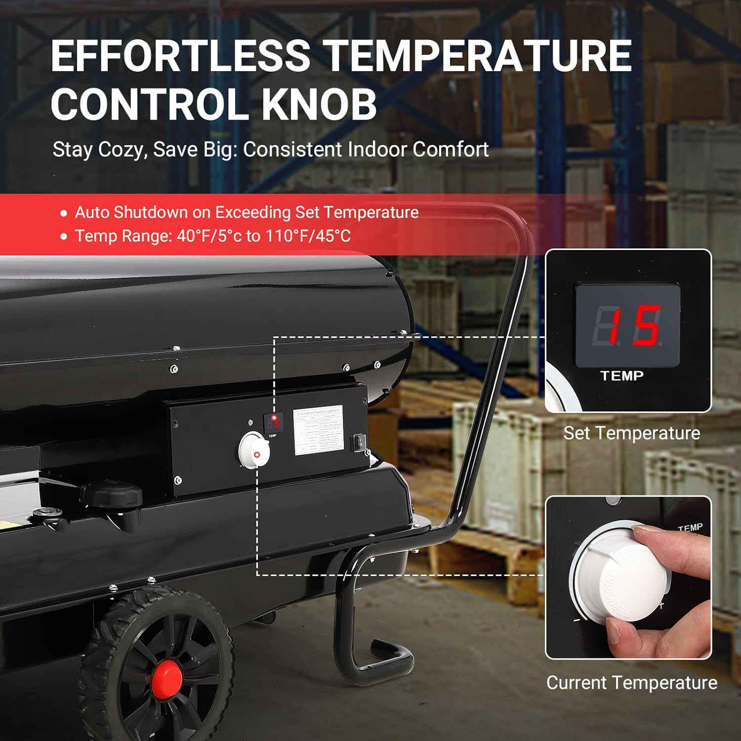 Takywep 125000 Btu Kerosene Heater with Thermostat