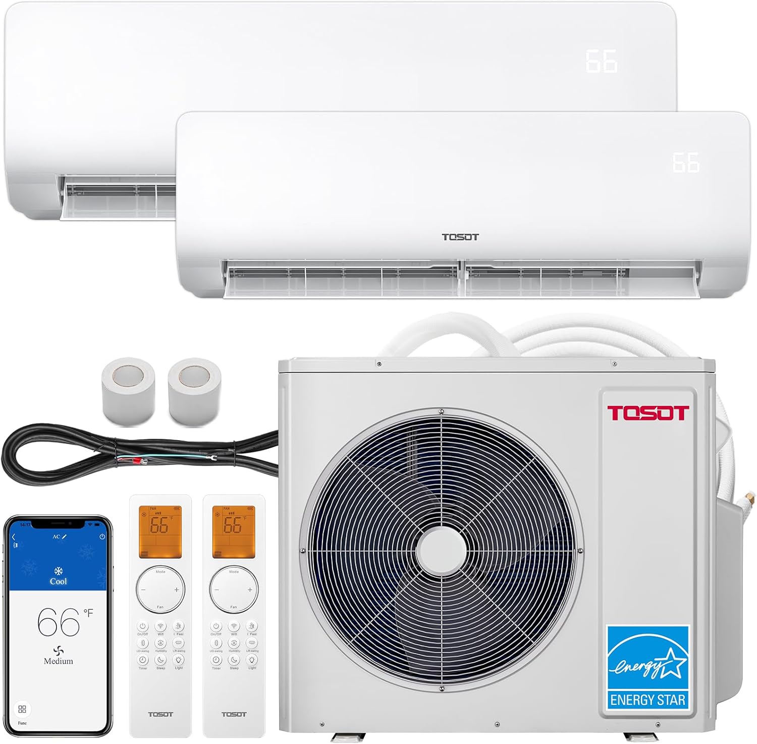 TOSOT 36000 BTU Dual Zone Mini Split AC with Heat