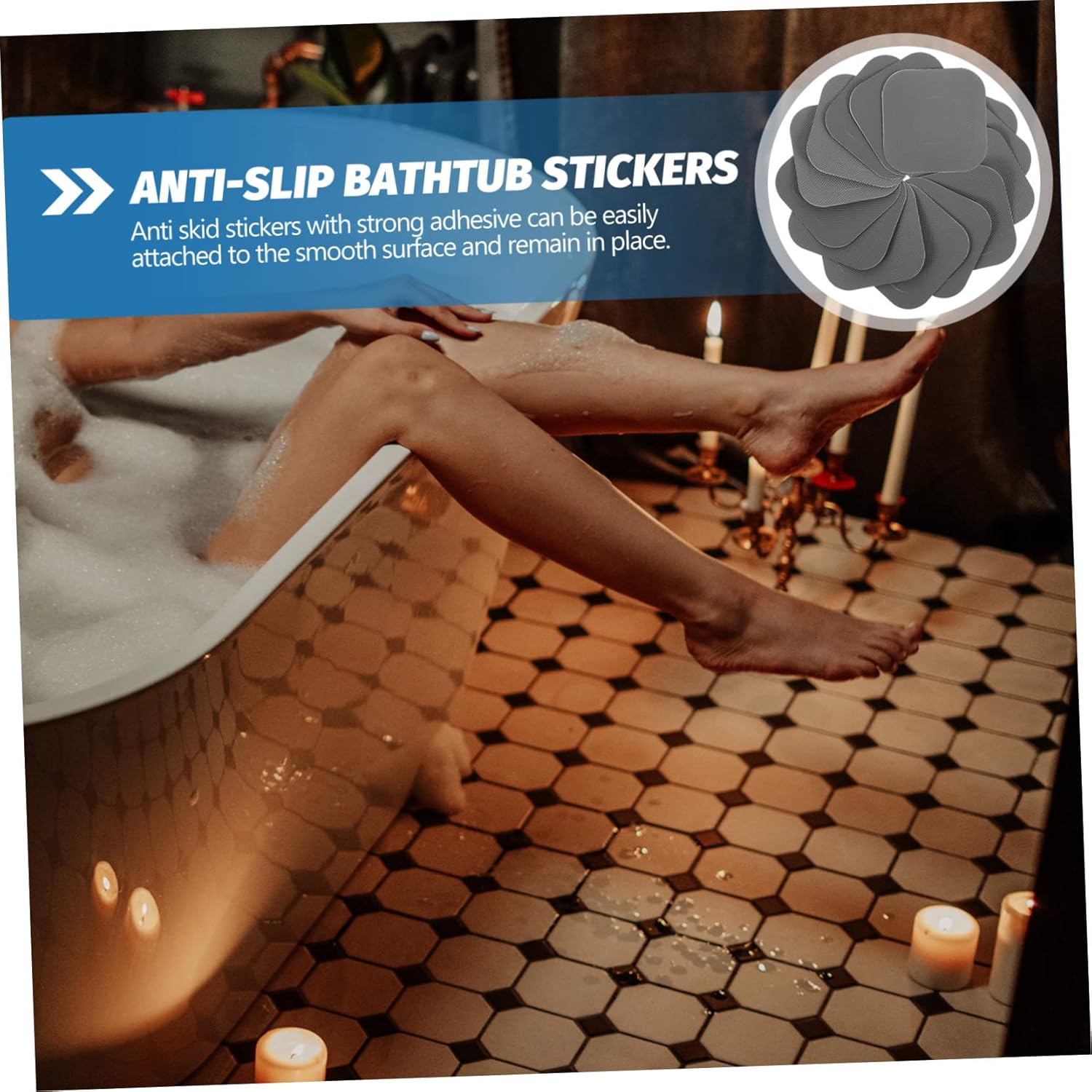 Yardenfun 20Sheets Non-Slip Bath Stickers for Showers and Bathtubs 1
