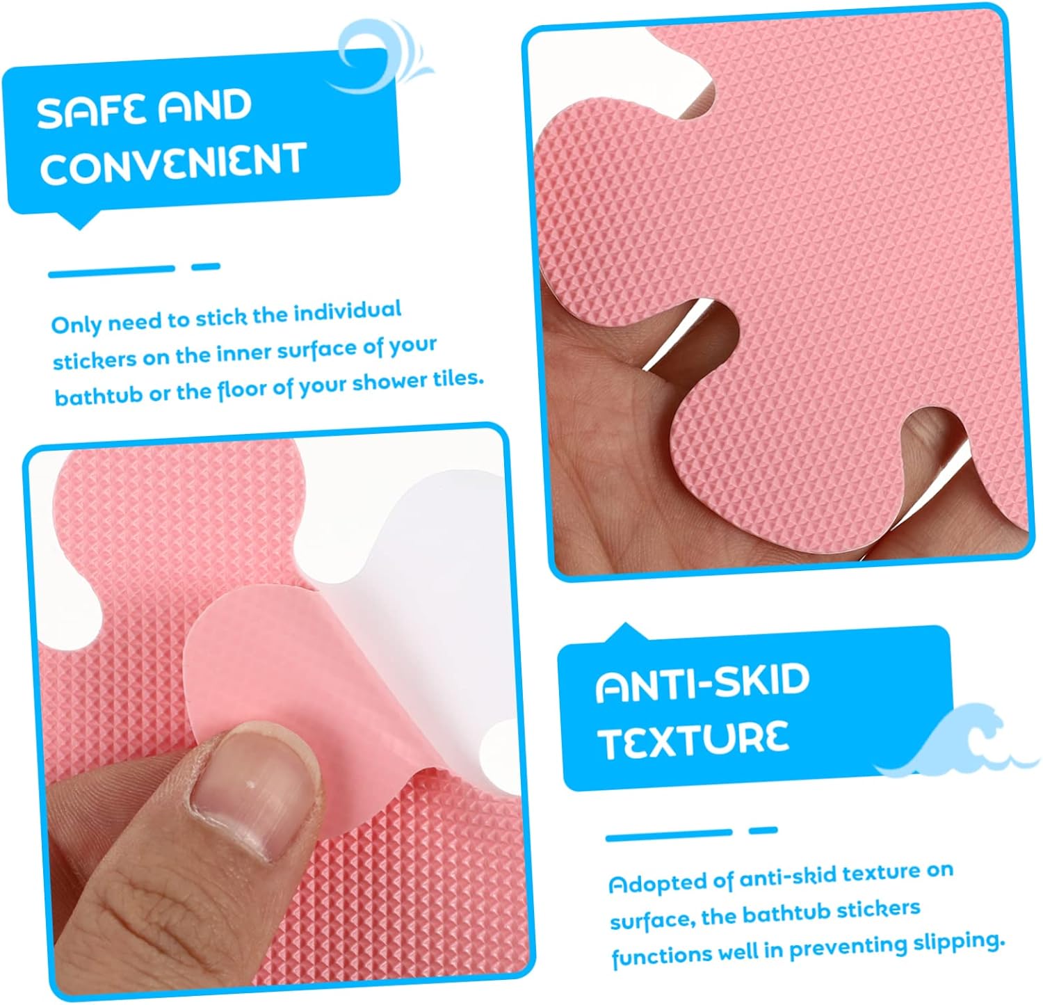 Mobestech Non Slip Bathtub Stickers with Snowflake Design