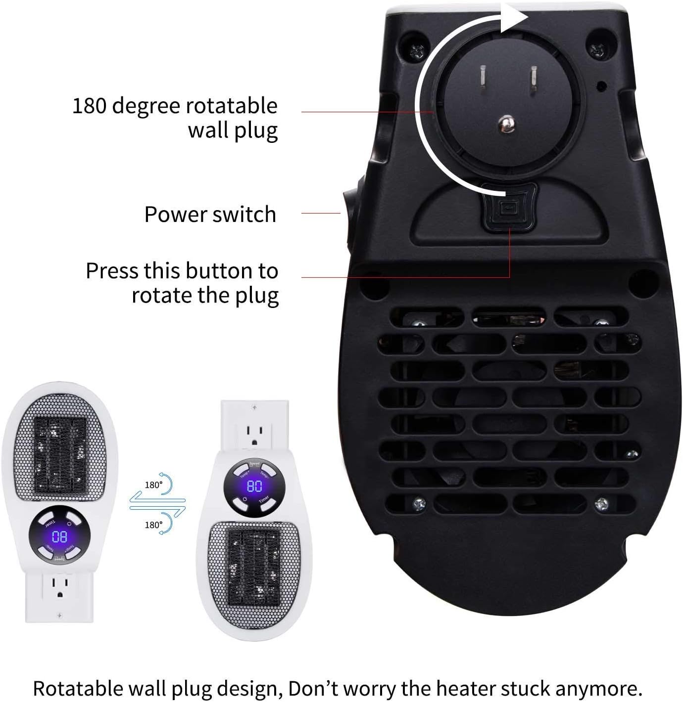 GiveBest 450W Electric Space Heater with LED Display and Timer 2 Pack 1