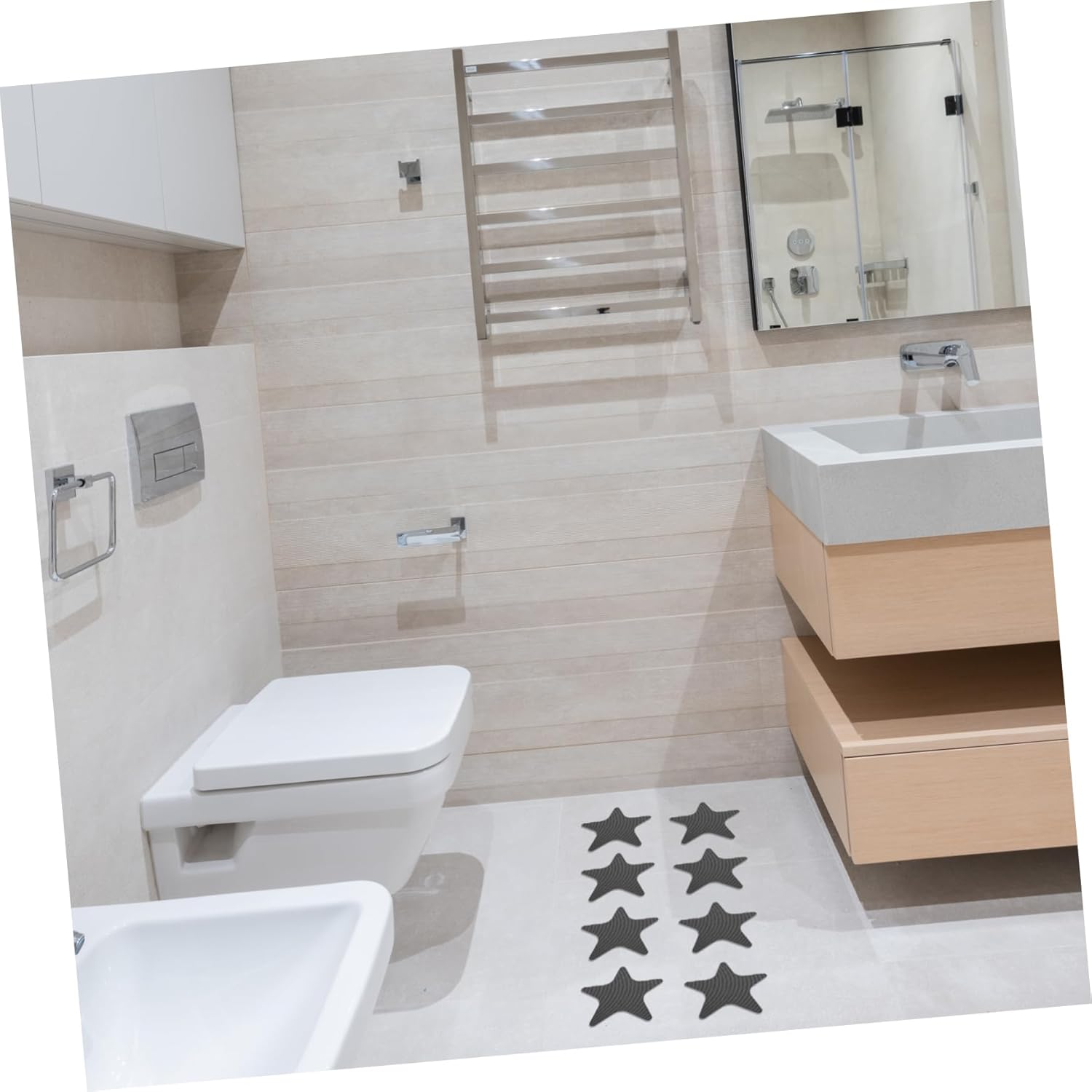 WOONEKY Non-Slip Bath Tub Stickers Set
