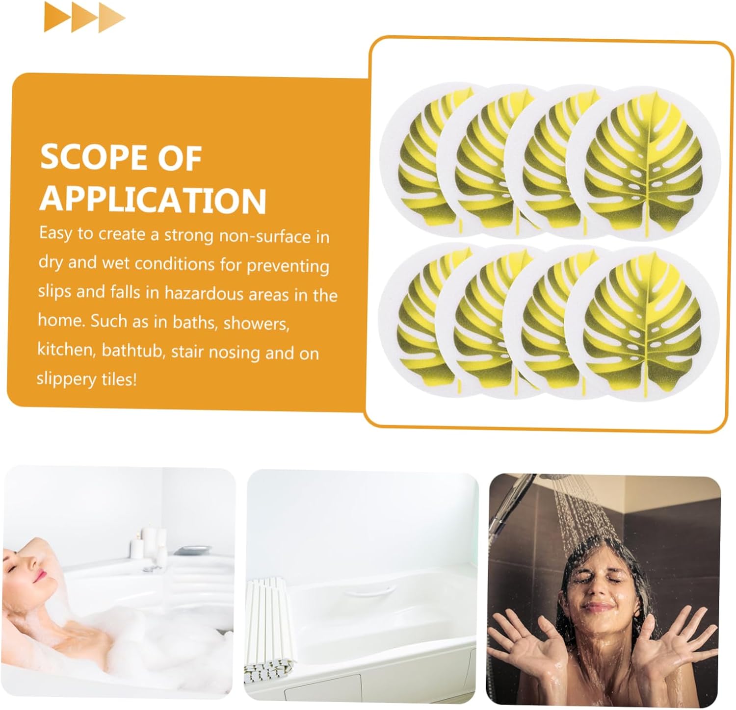 LAPYAPPE 1set Leaf Design Bathtub Stickers