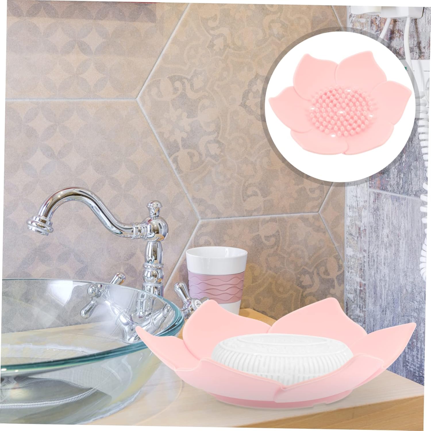 ABOOFAN Silicone Soap Dish 2pcs Self-Draining Holder