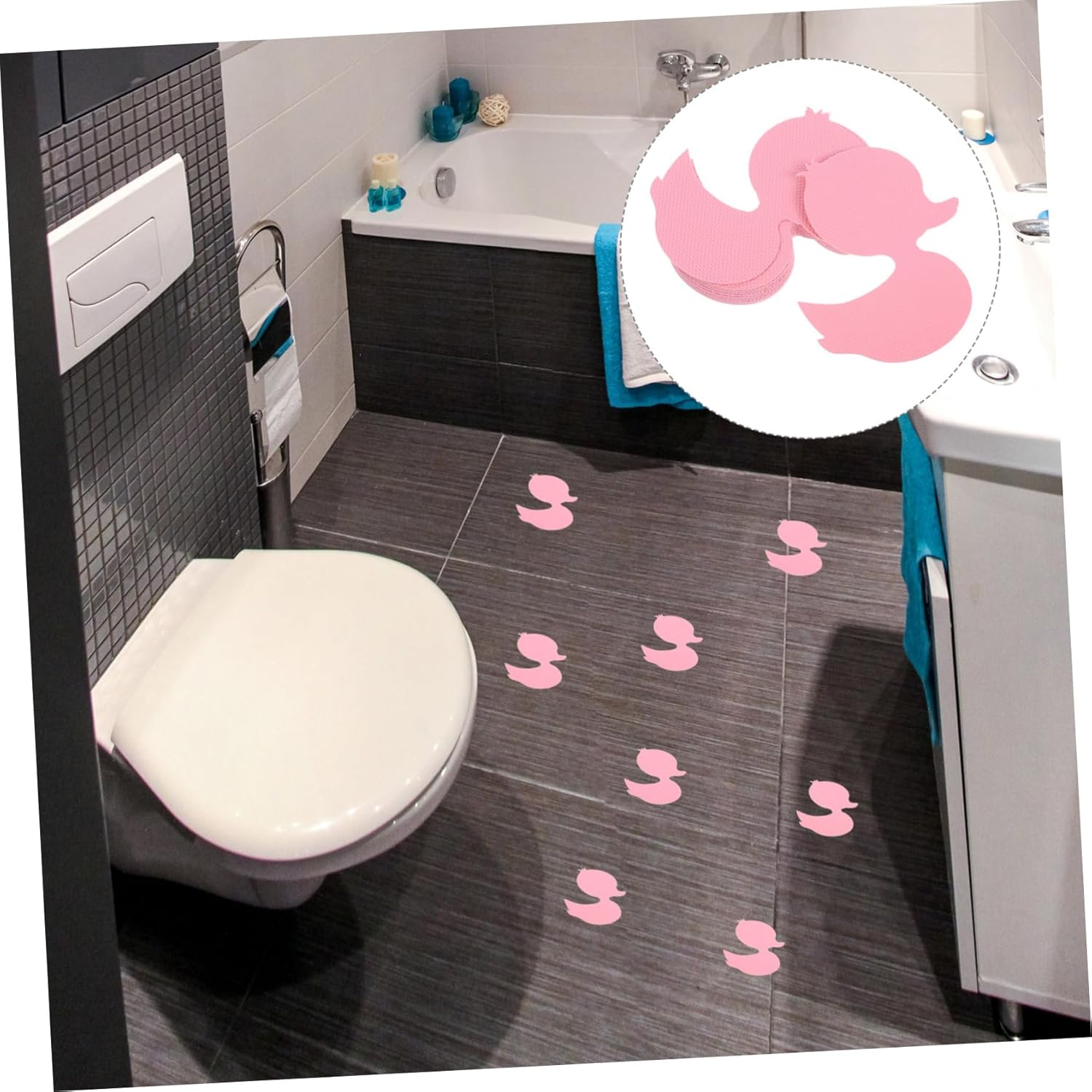 12pcs Non-Slip Bathtub Ducks Decals for Kids