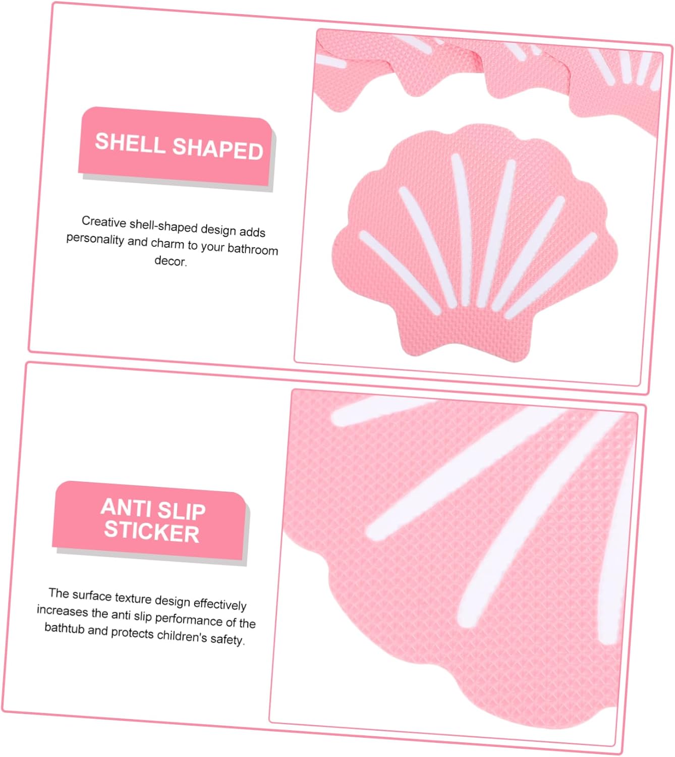 Cabilock 12Pcs Shell Shape Non-Slip Bathtub Stickers