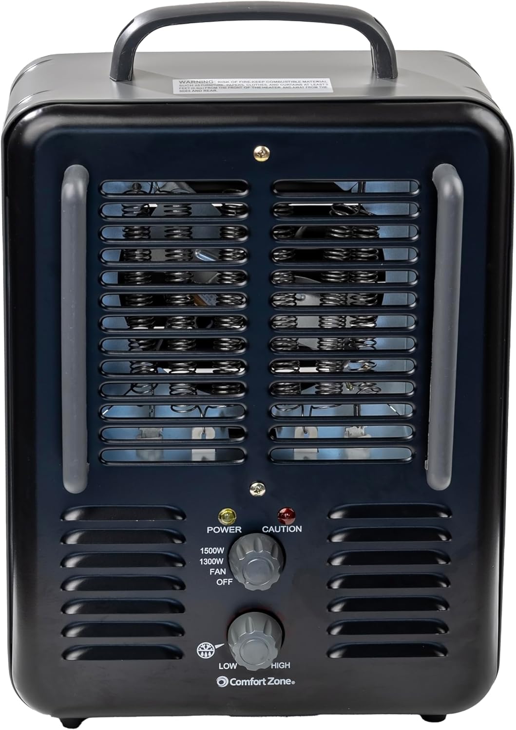 Comfort Zone 1500W Electric Space Heater with Safety Features