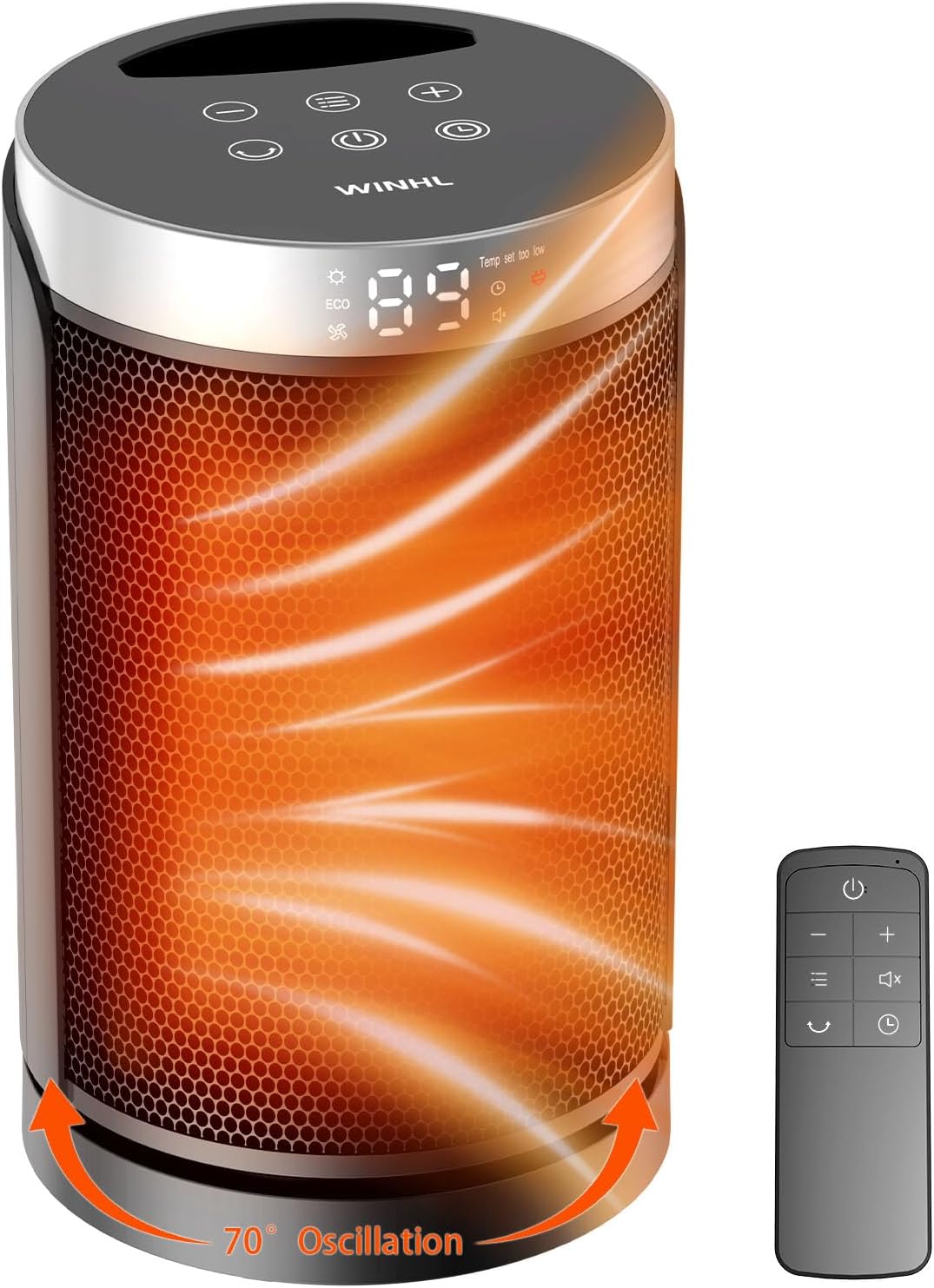 WINHL Space Heater with Thermostat and Remote Control