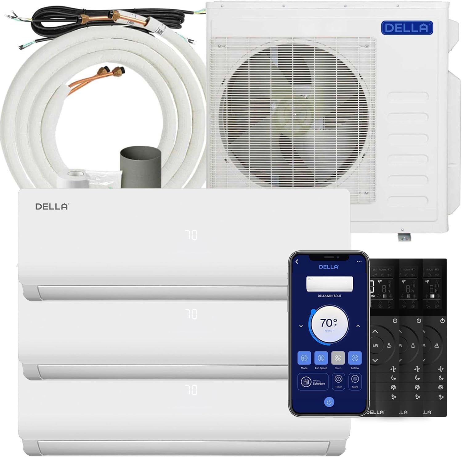 Della 3 Zone Multi-Split Air Conditioner with Alexa Compatibility