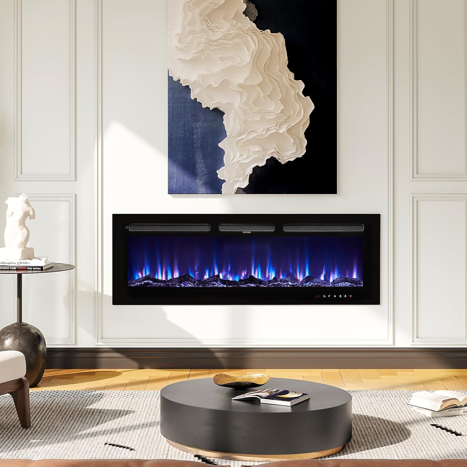 oneinmil Electric Fireplace 50 Inch WallMounted