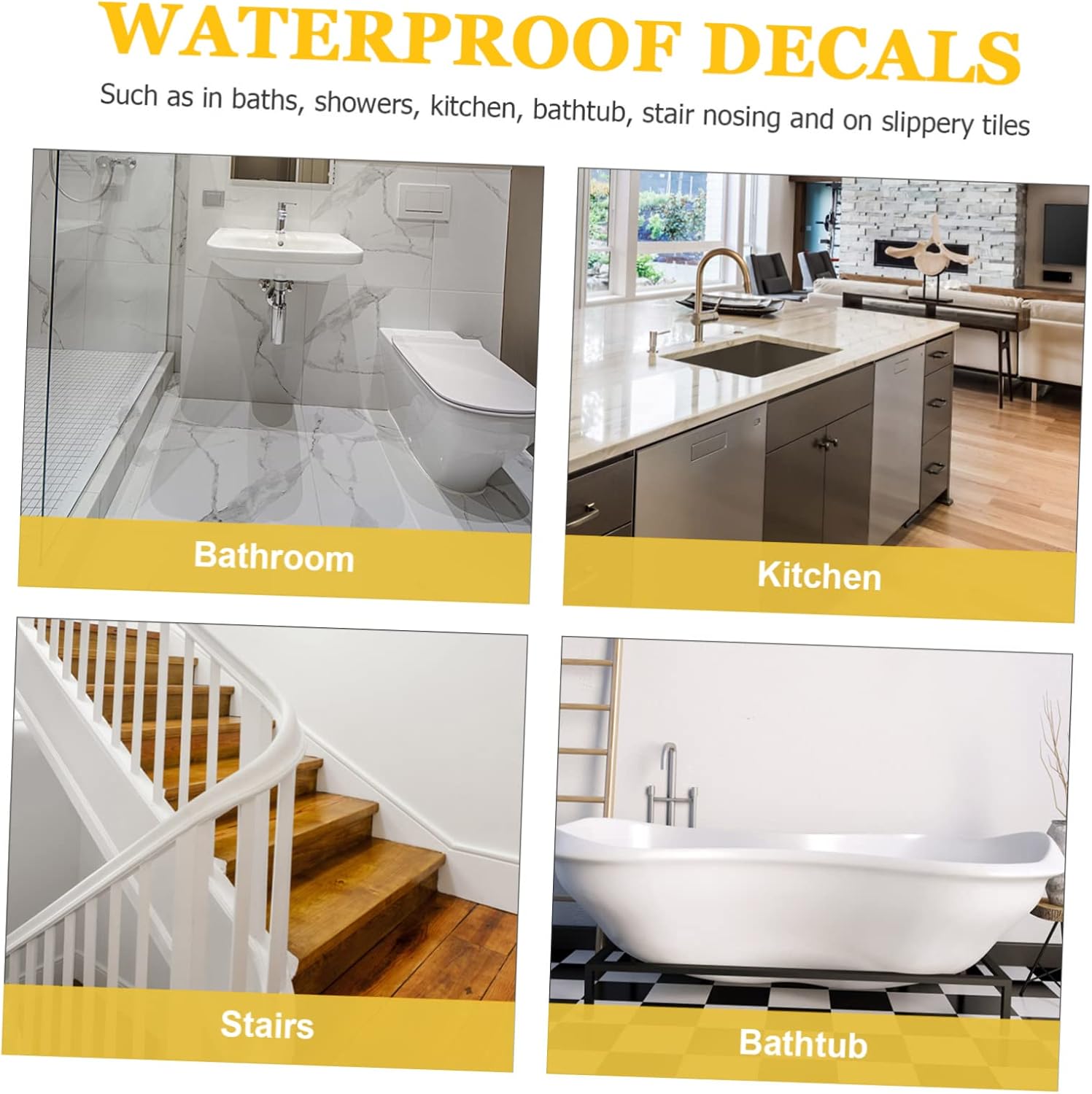 Hemobllo Non-Slip Bathtub Stickers with Anti-Skid Design