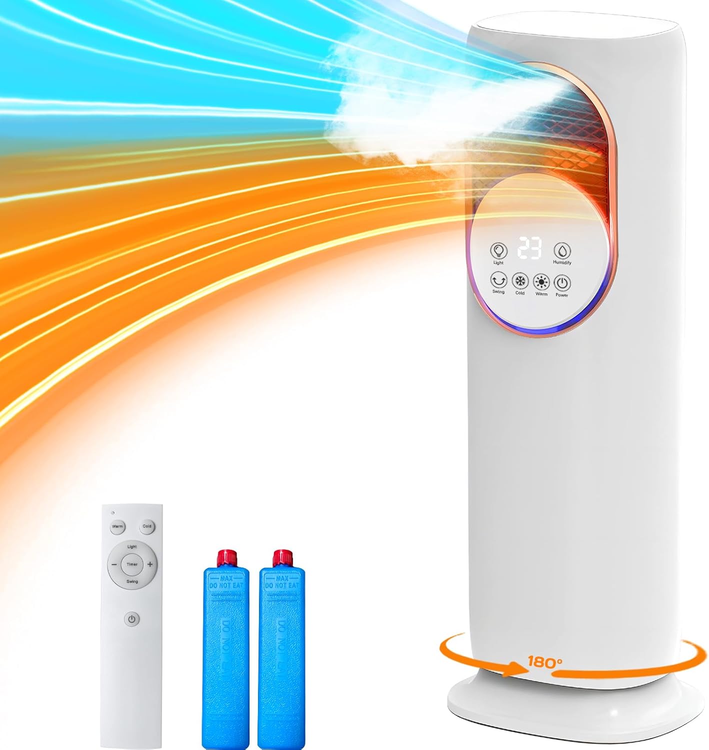 XWLAI Bladeless Tower Fan and Heater Combo with Humidifier