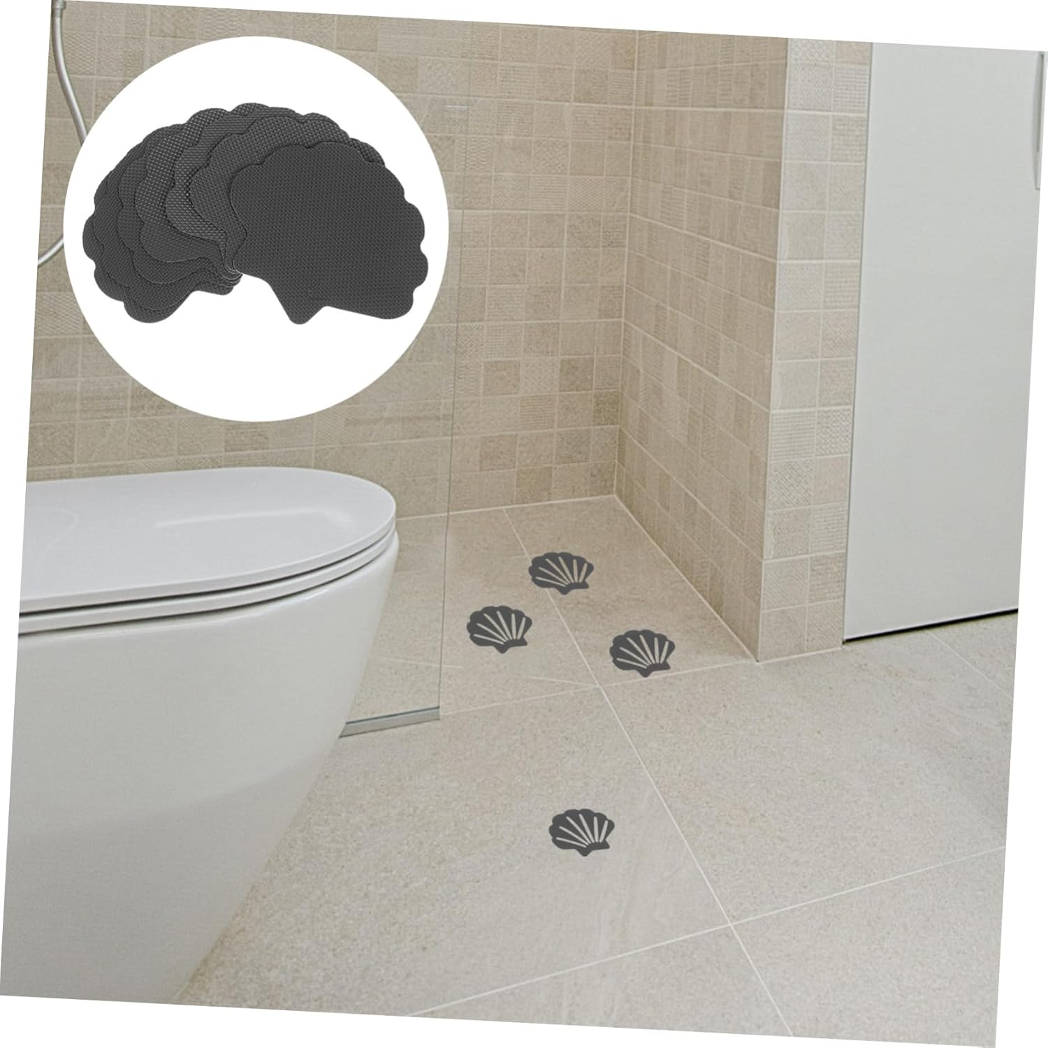 ULTECHNOVO Bathtub Nonslip Stickers 30pcs Shell-Shaped Design Anti-Slip Safety Decals