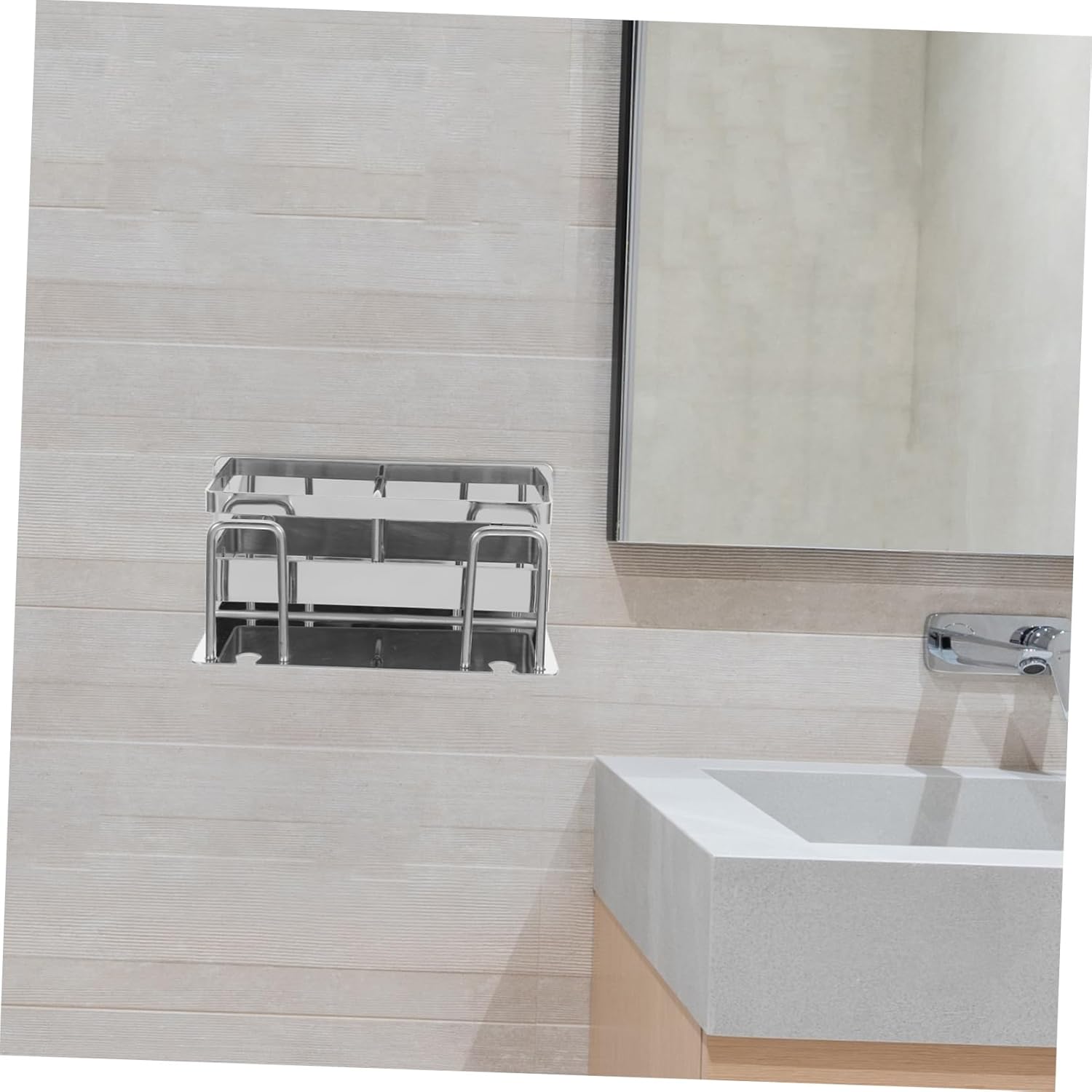 Stainless Steel Wall Mount Toothbrush Holder for Bathroom