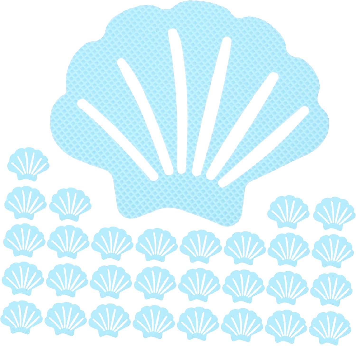 30Pcs Shell Shaped Non Slip Bathroom Stickers for Bathtub Stairs