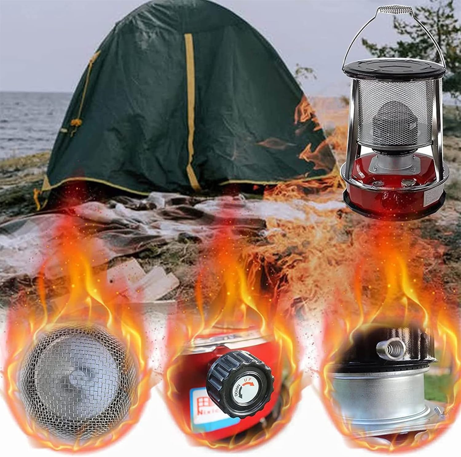FXNFXLA Kerosene Heater 46L Portable Indoor Outdoor