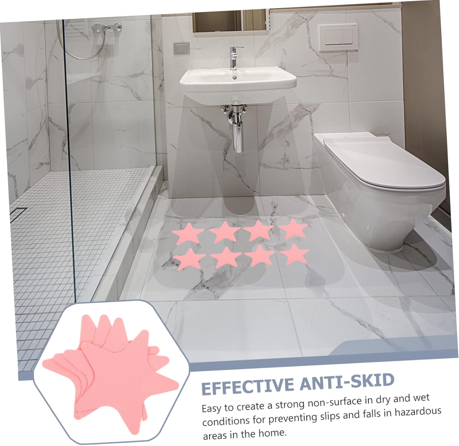 1Set Decorative Star Non Slip Bathroom Stickers 1