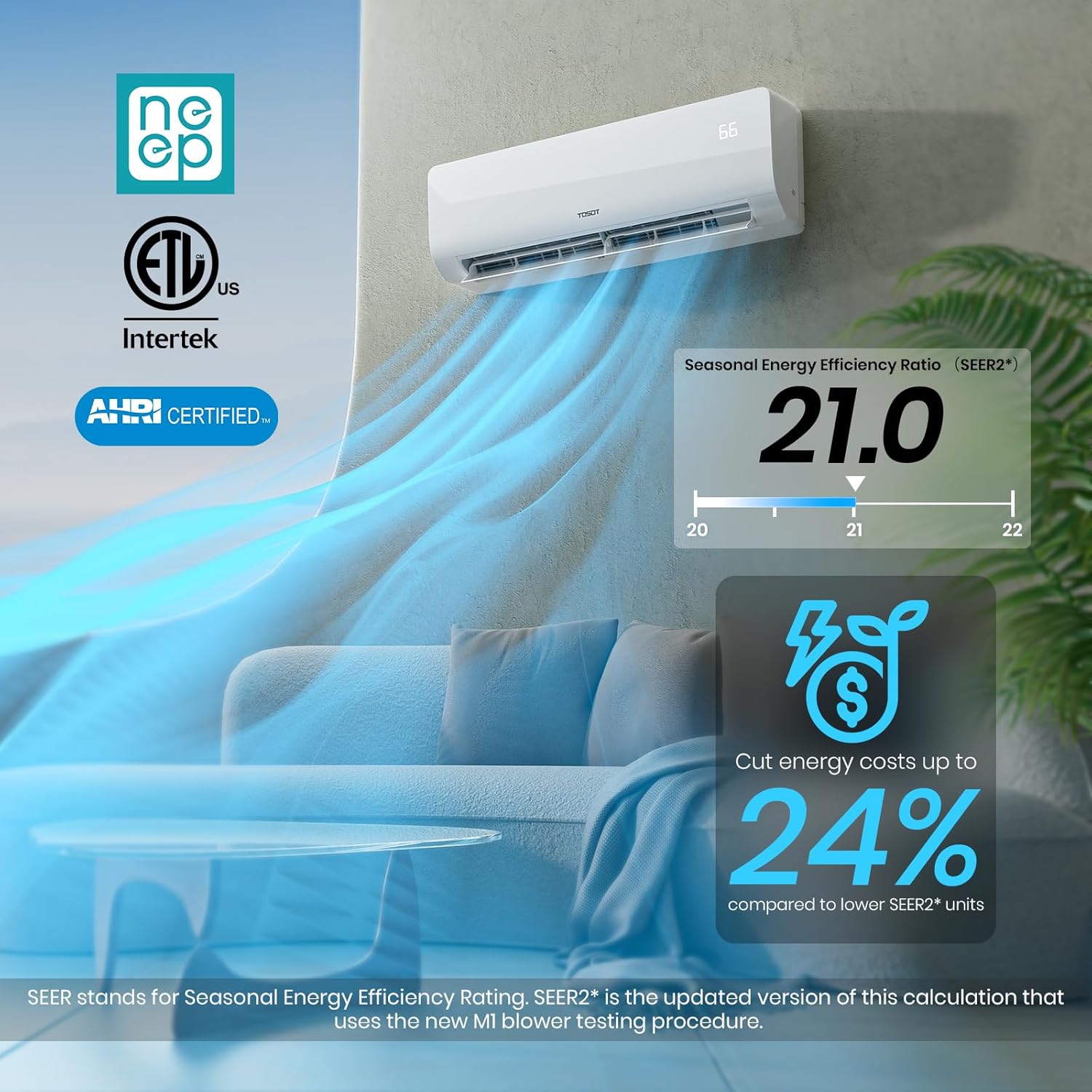 TOSOT 36000 BTU Dual Zone Mini Split AC with Heat