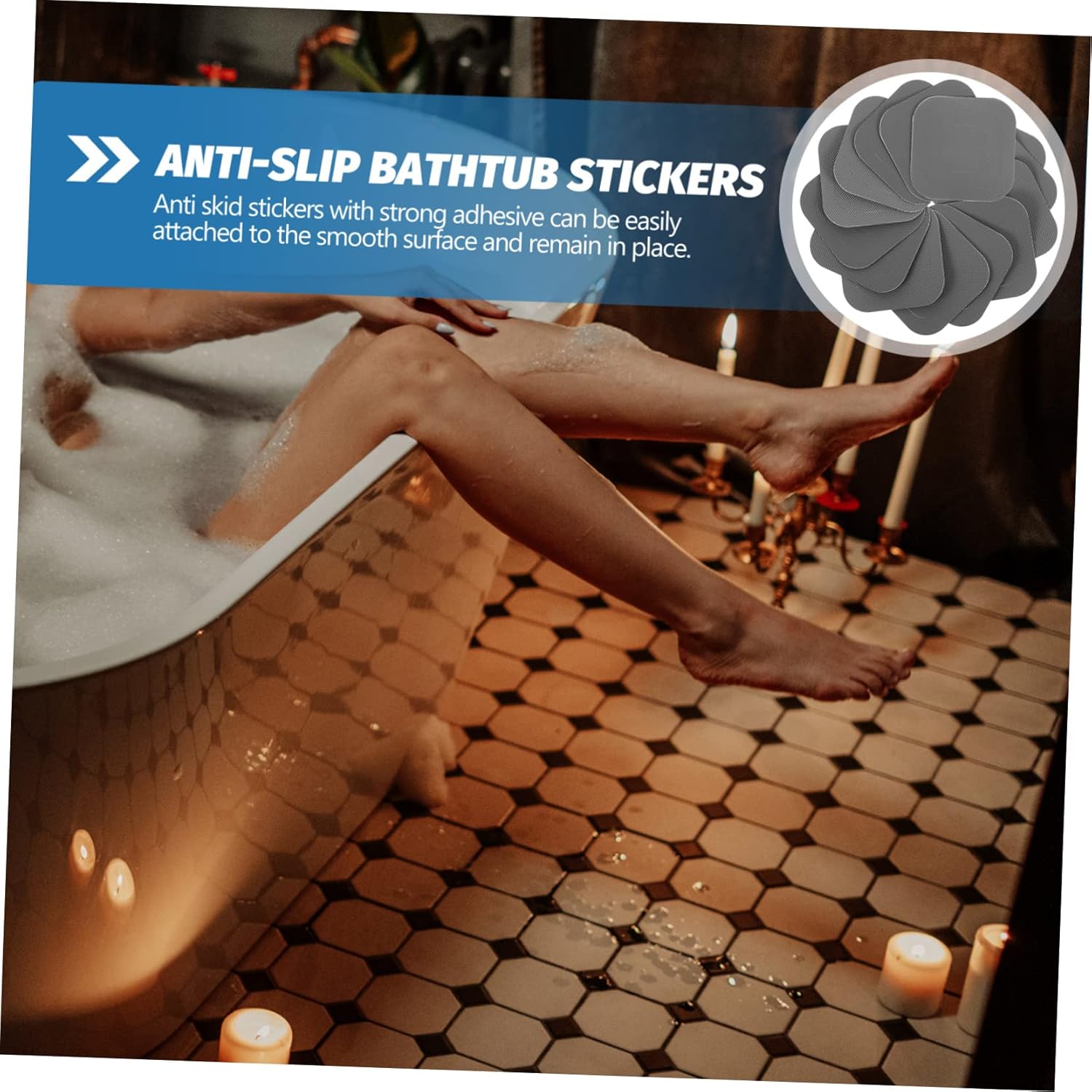 Happyyami 20Sheets Non Slip Bathtub Stickers for Safety