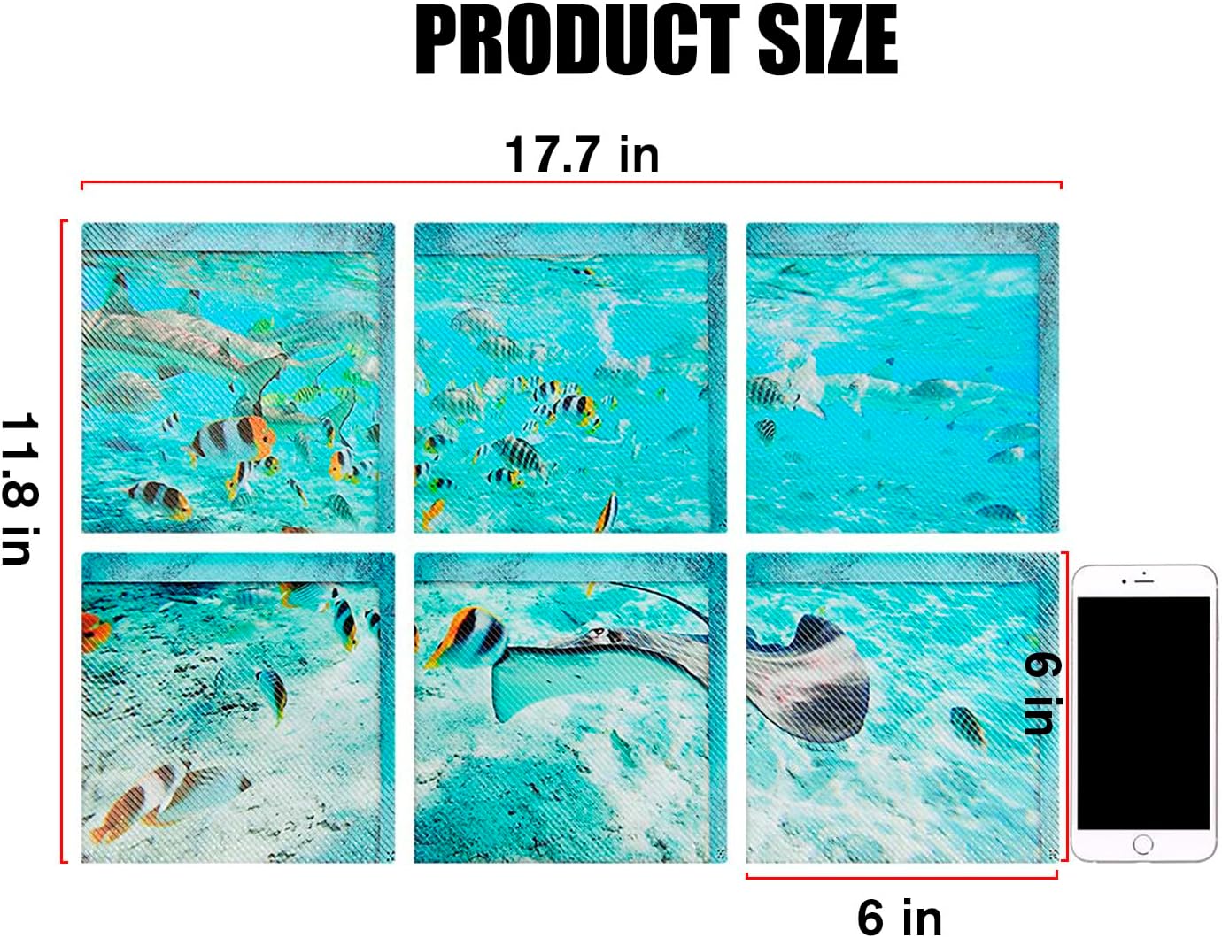 ChezMax Non-Slip Bath Treads Stickers Blue Waves Pattern